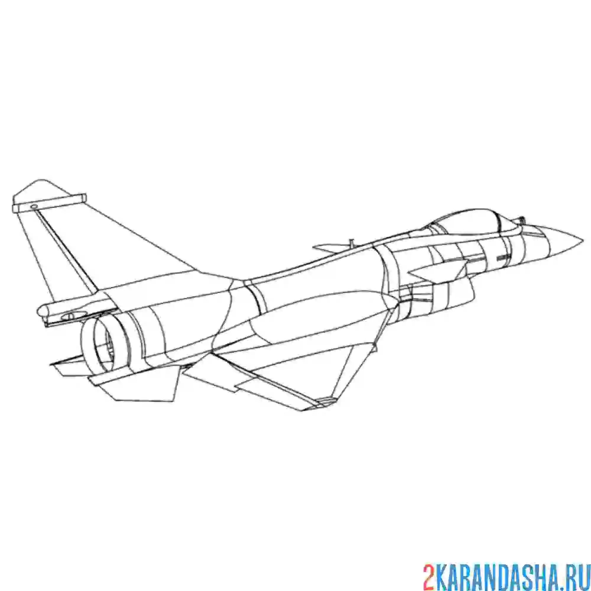 Раскраска военный самолет учение