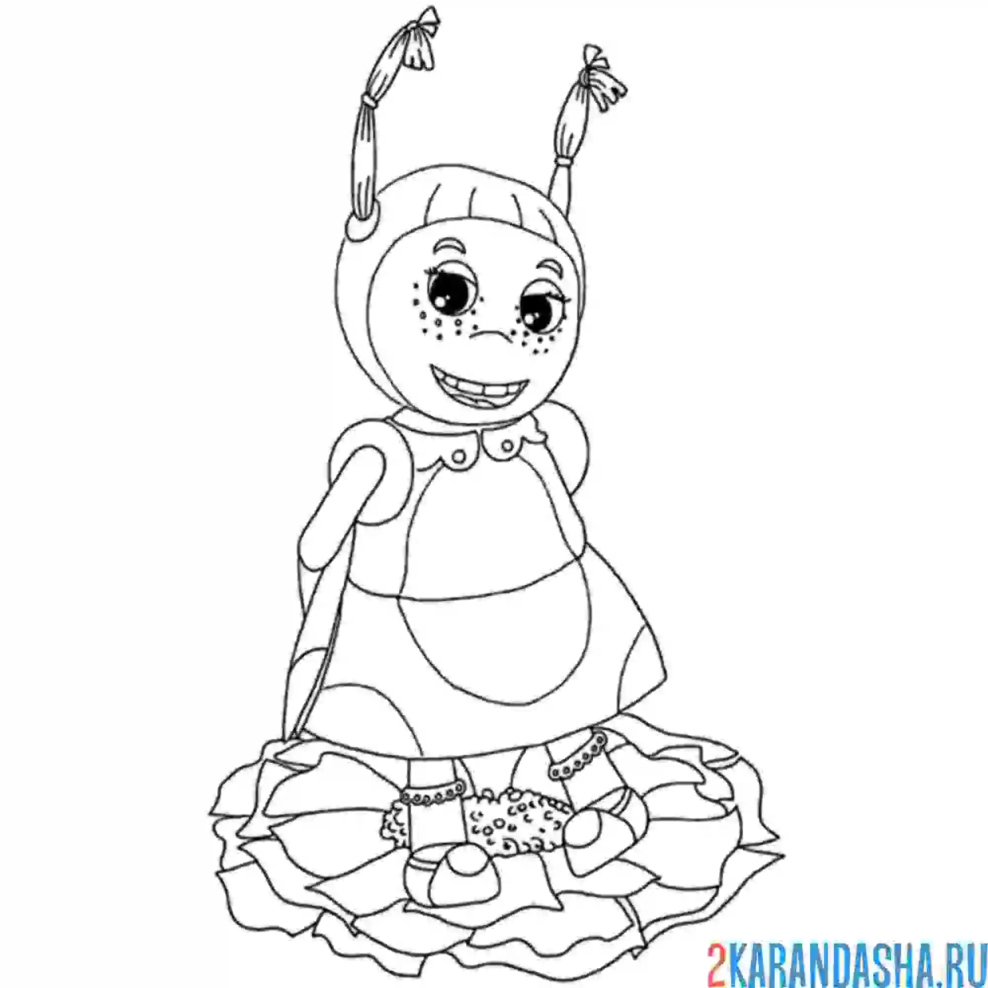 Раскраска мила стесняется