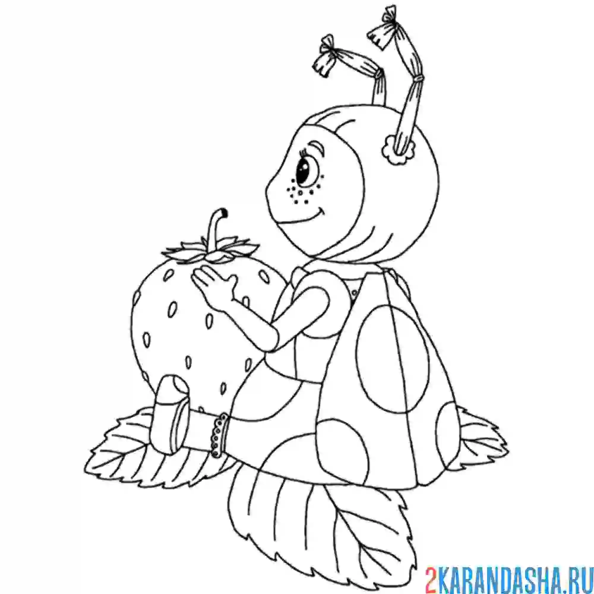 Раскраска мила и земляника