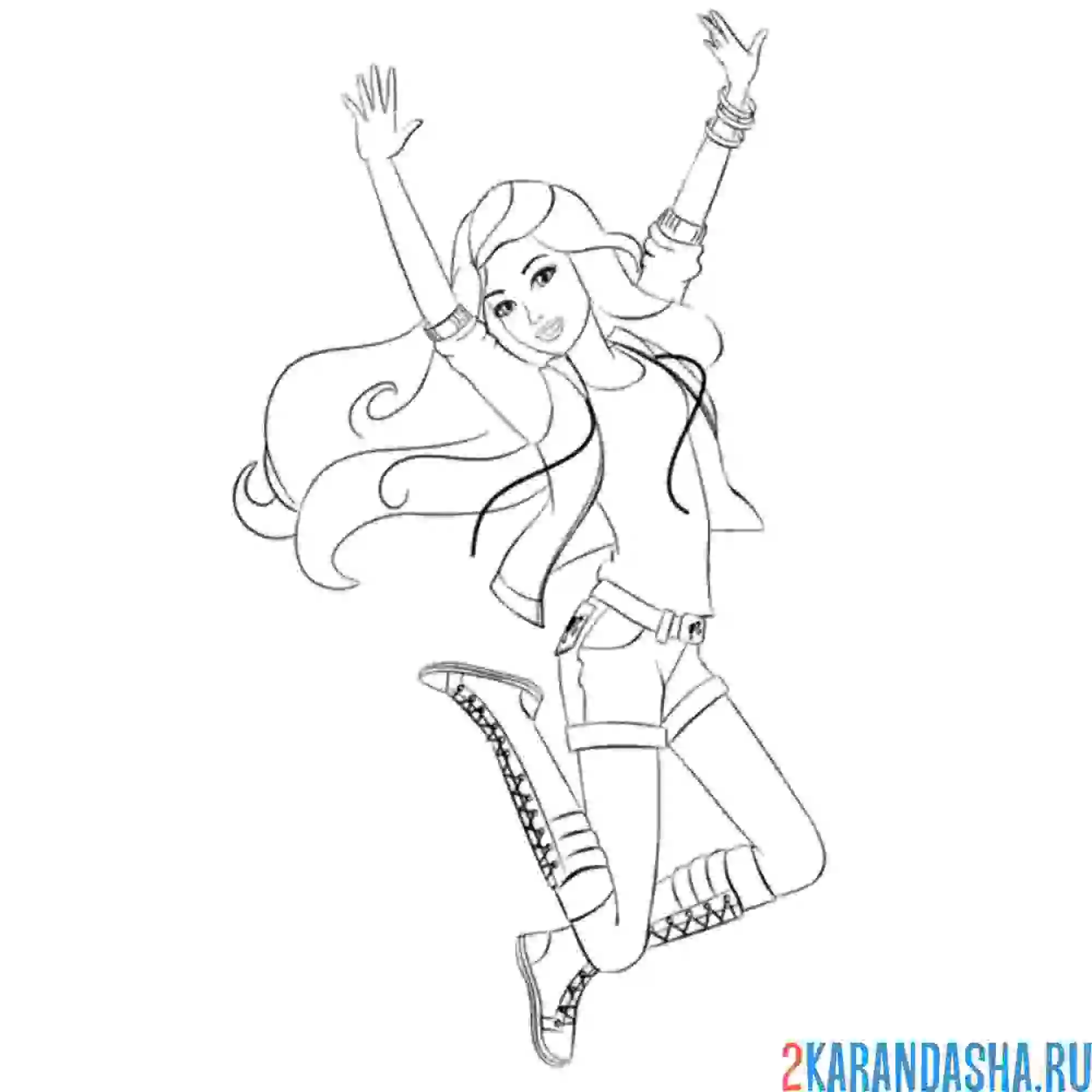 Раскраска барби танцует фото