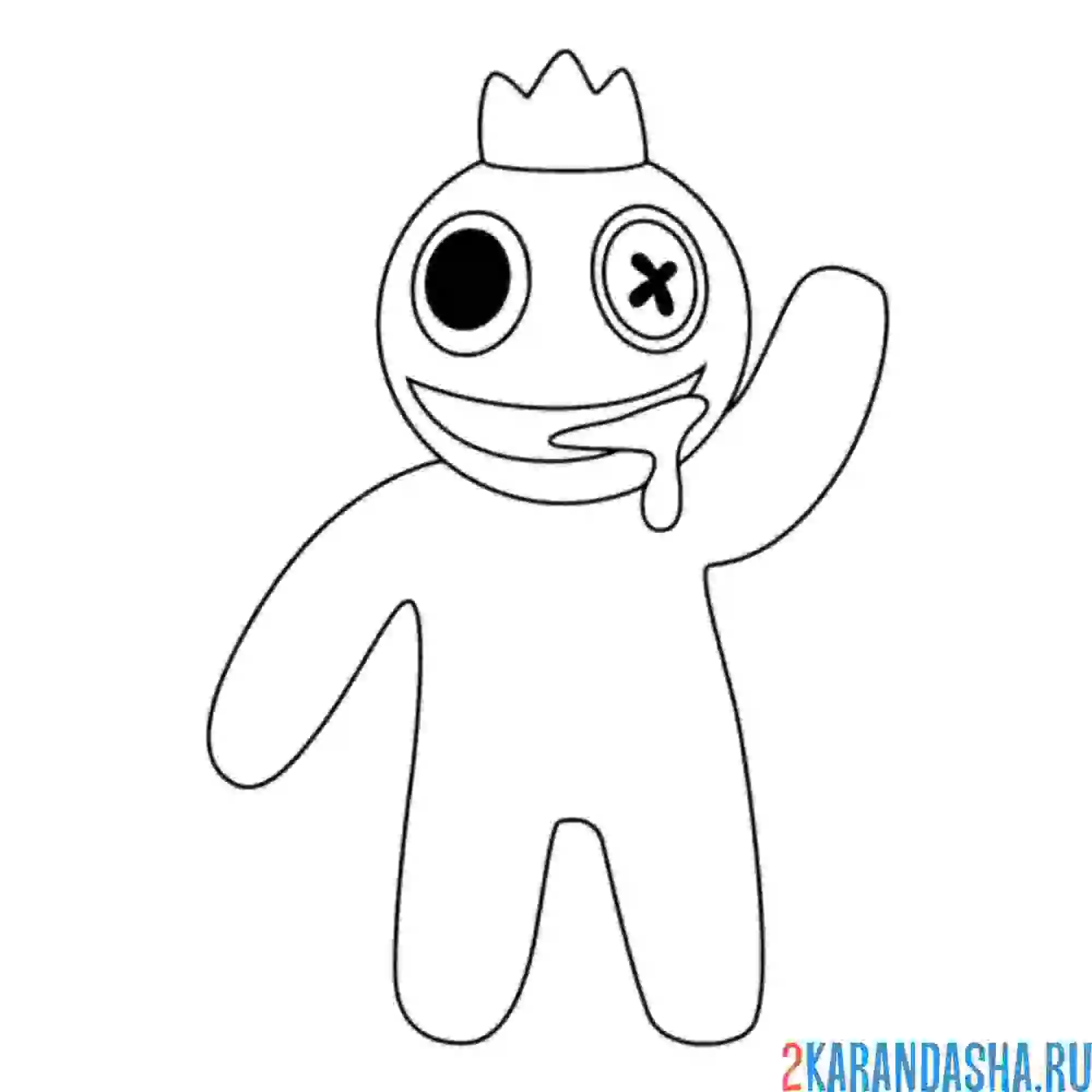 Раскраска голубой машет