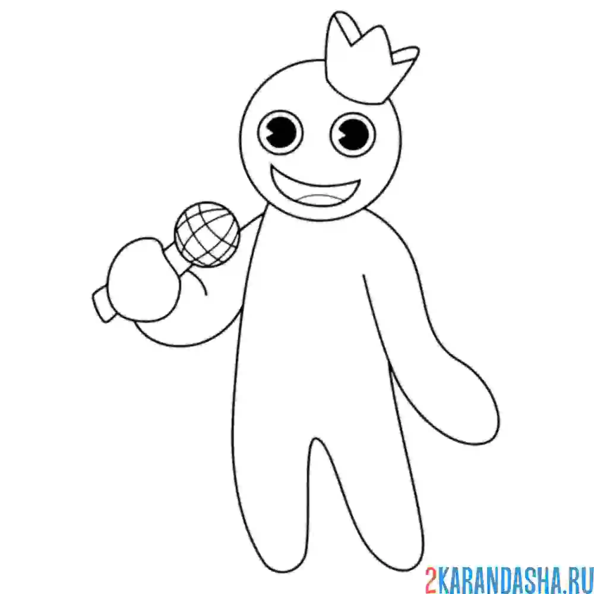 Раскраска голубой поет радужные друзья