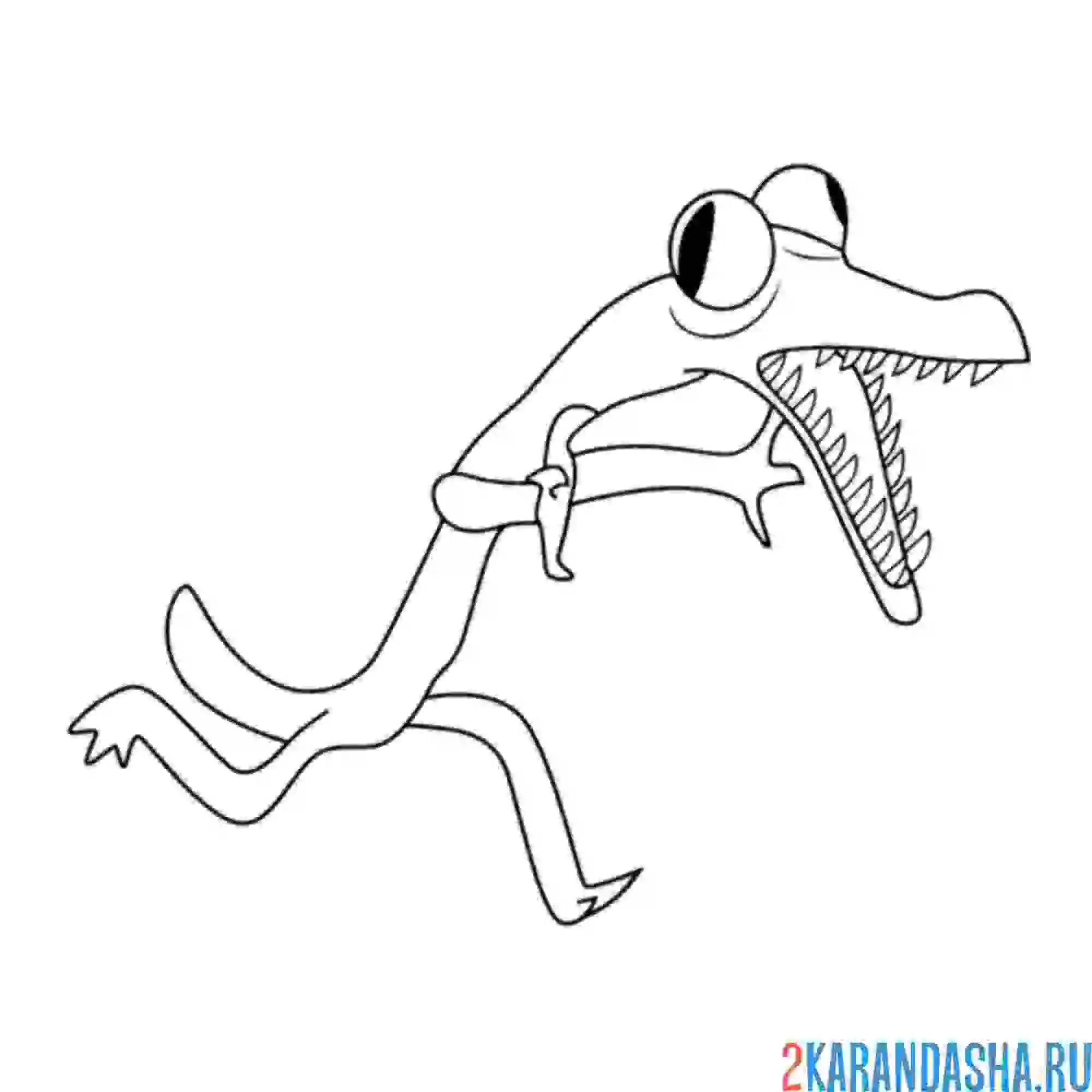 Раскраска оранжевый бежит rainbow friends