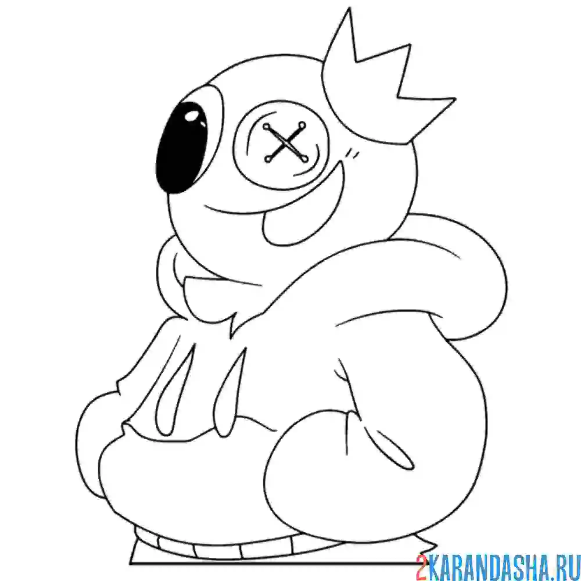 Раскраска голубой король хипхоп