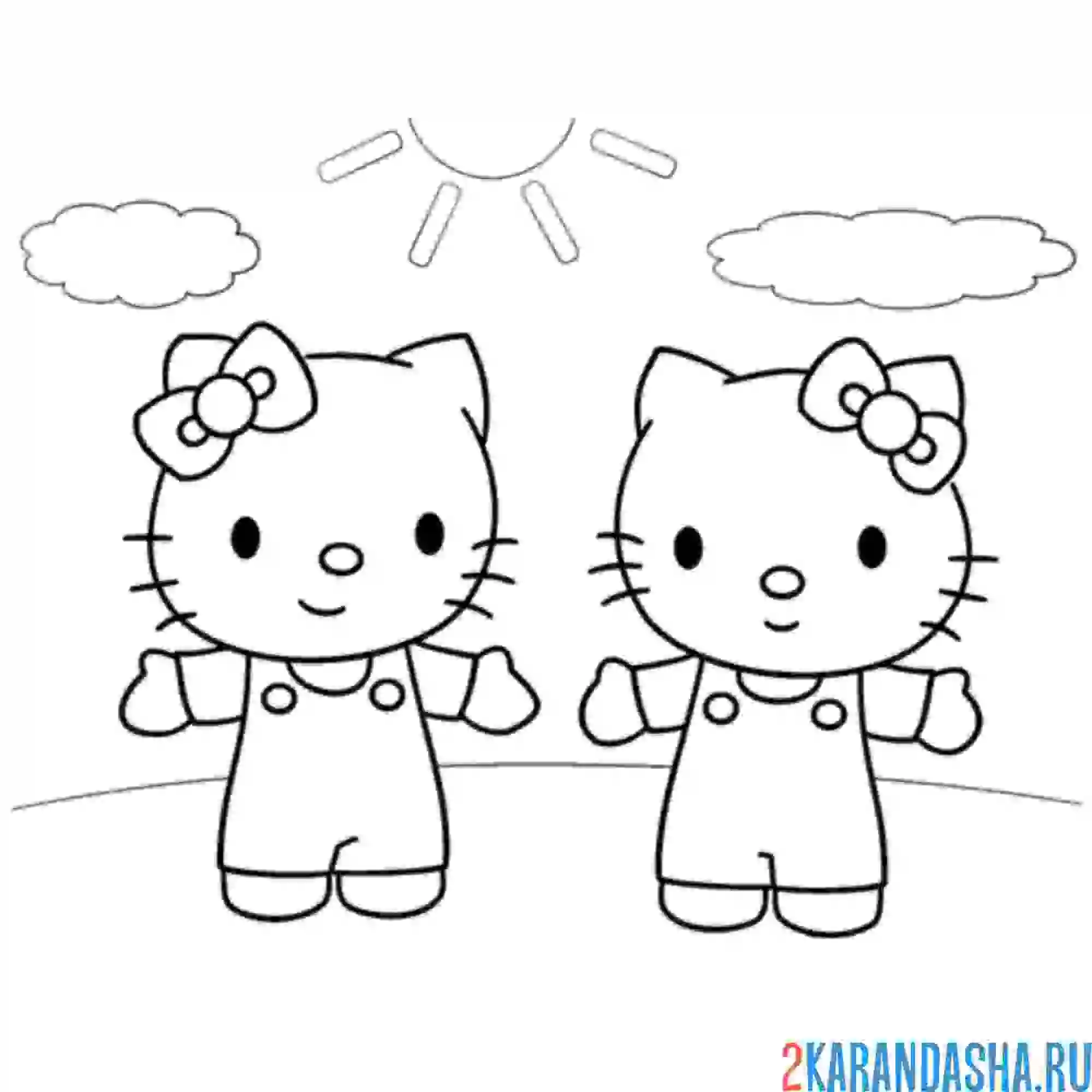Раскраска китти и мимми