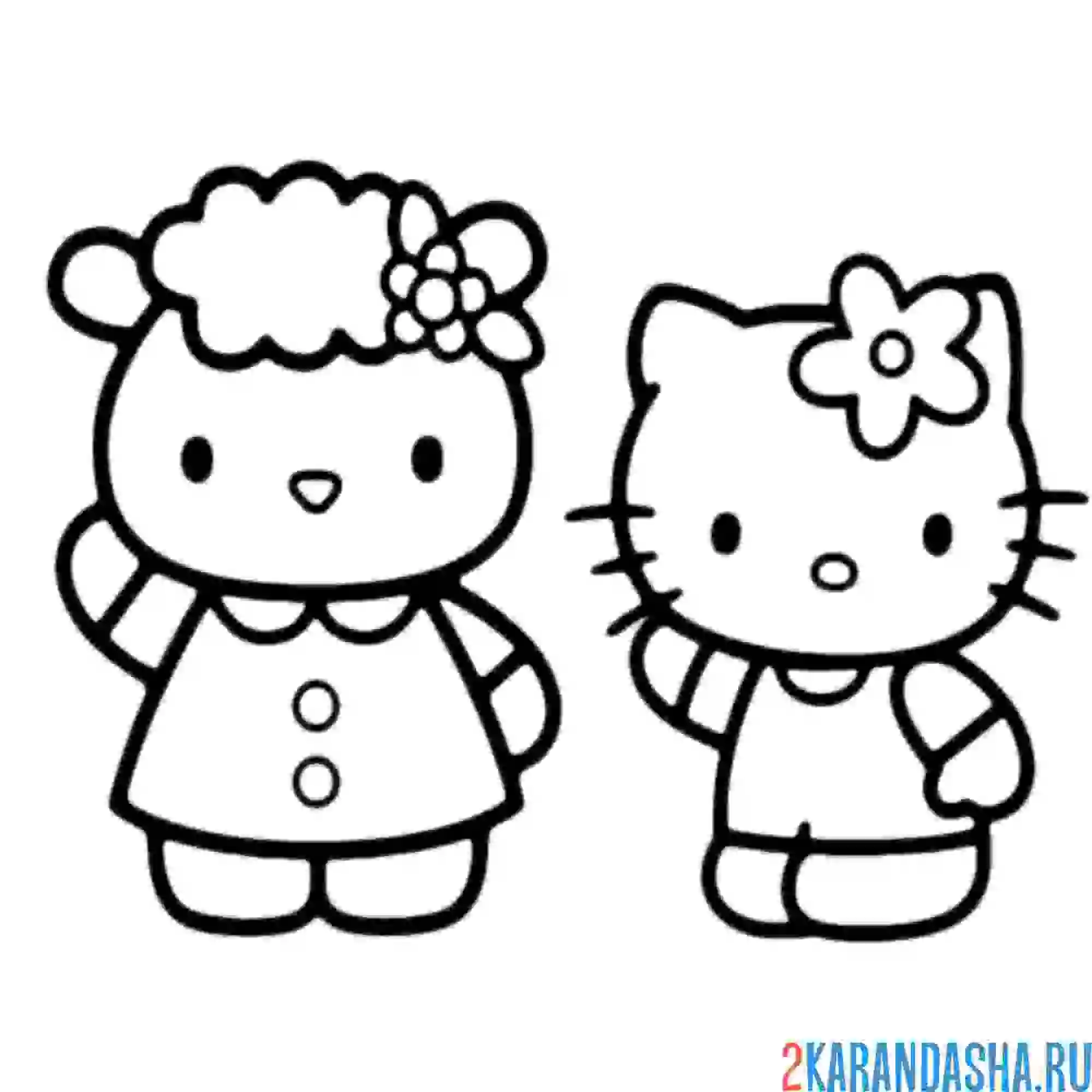 Раскраска овечка фифи и китти