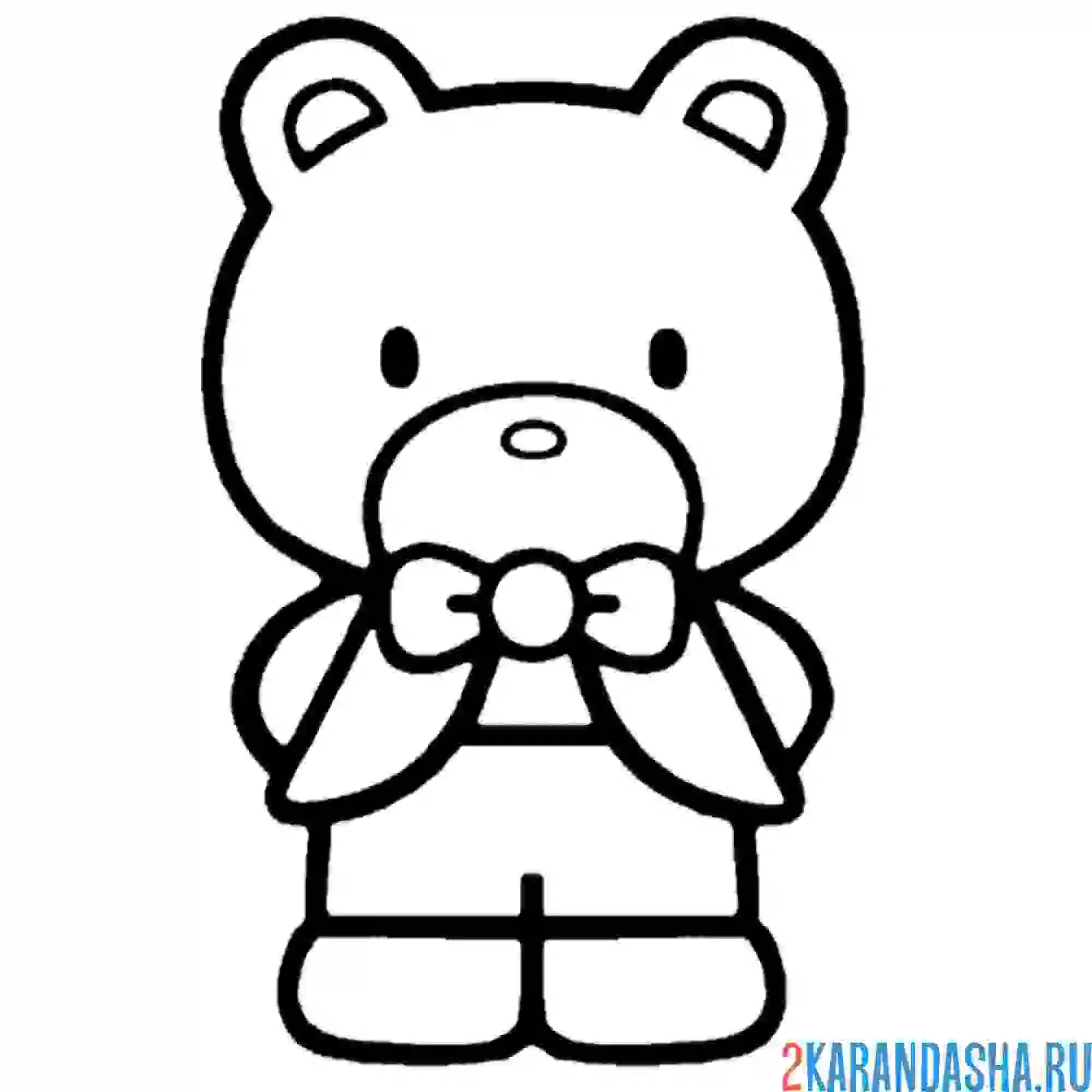 Раскраска мишка типпи