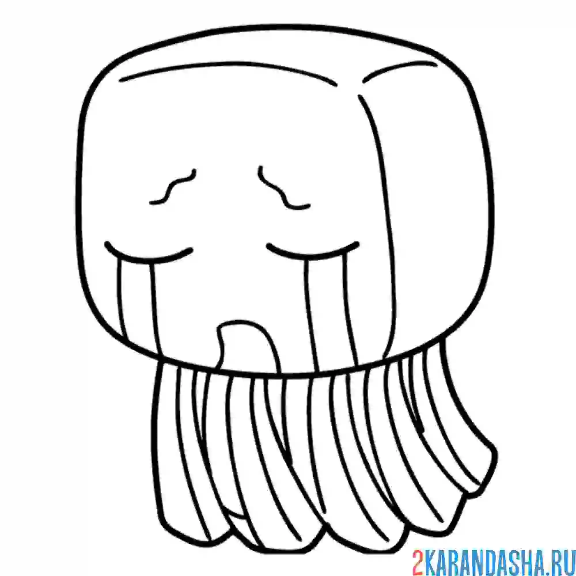 Раскраска minecraft призрак грустный