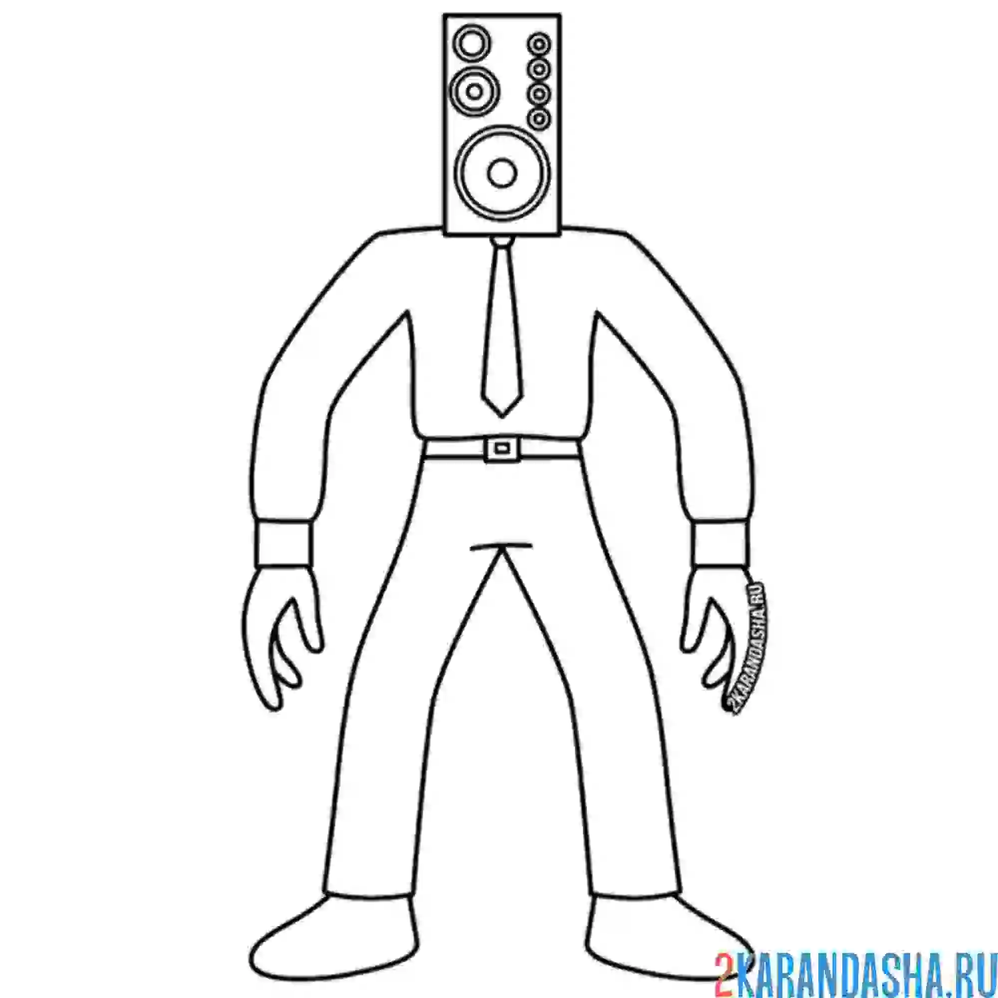 Раскраска big speakerman скибиди туалет