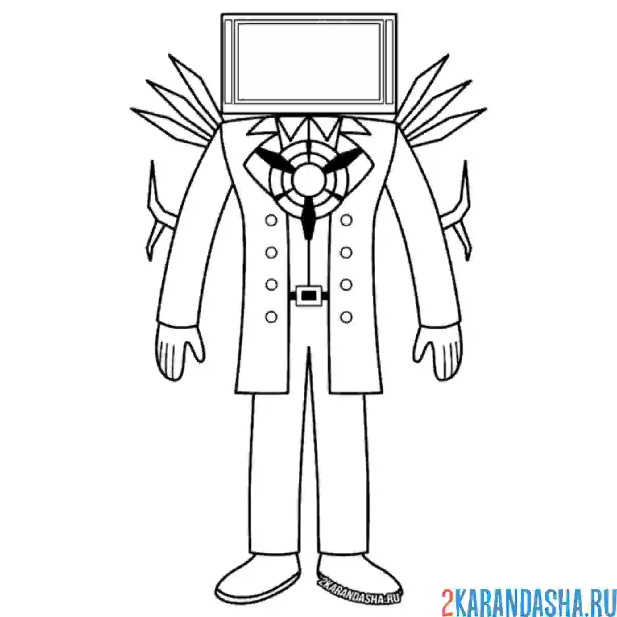 Раскраска титан тв мэн скибиди туалет