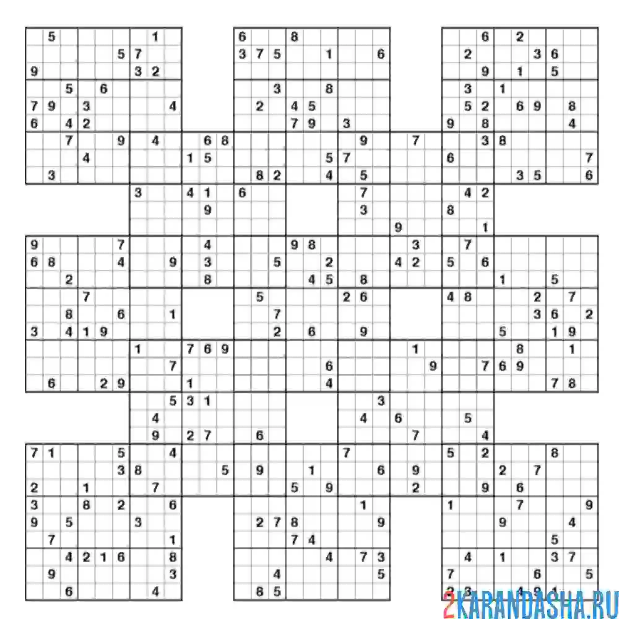 Раскраска сложное судоку
