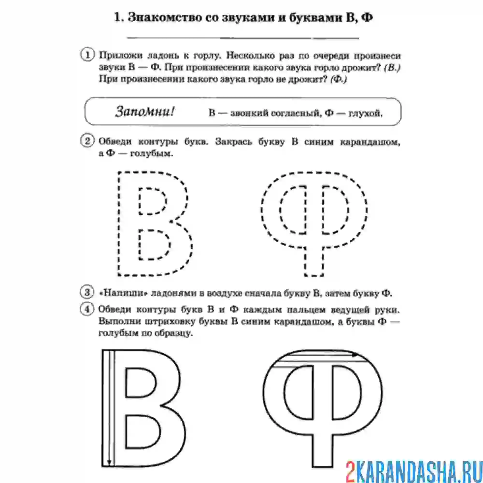 Раскраска звуки и буквы в ф