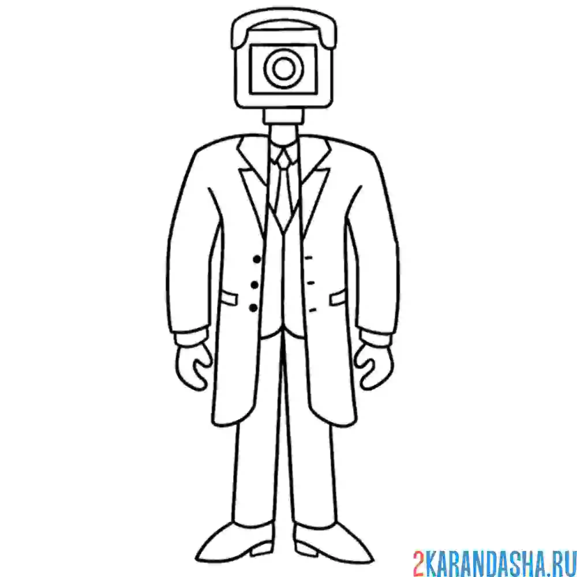 Раскраска камера мэн скибиди