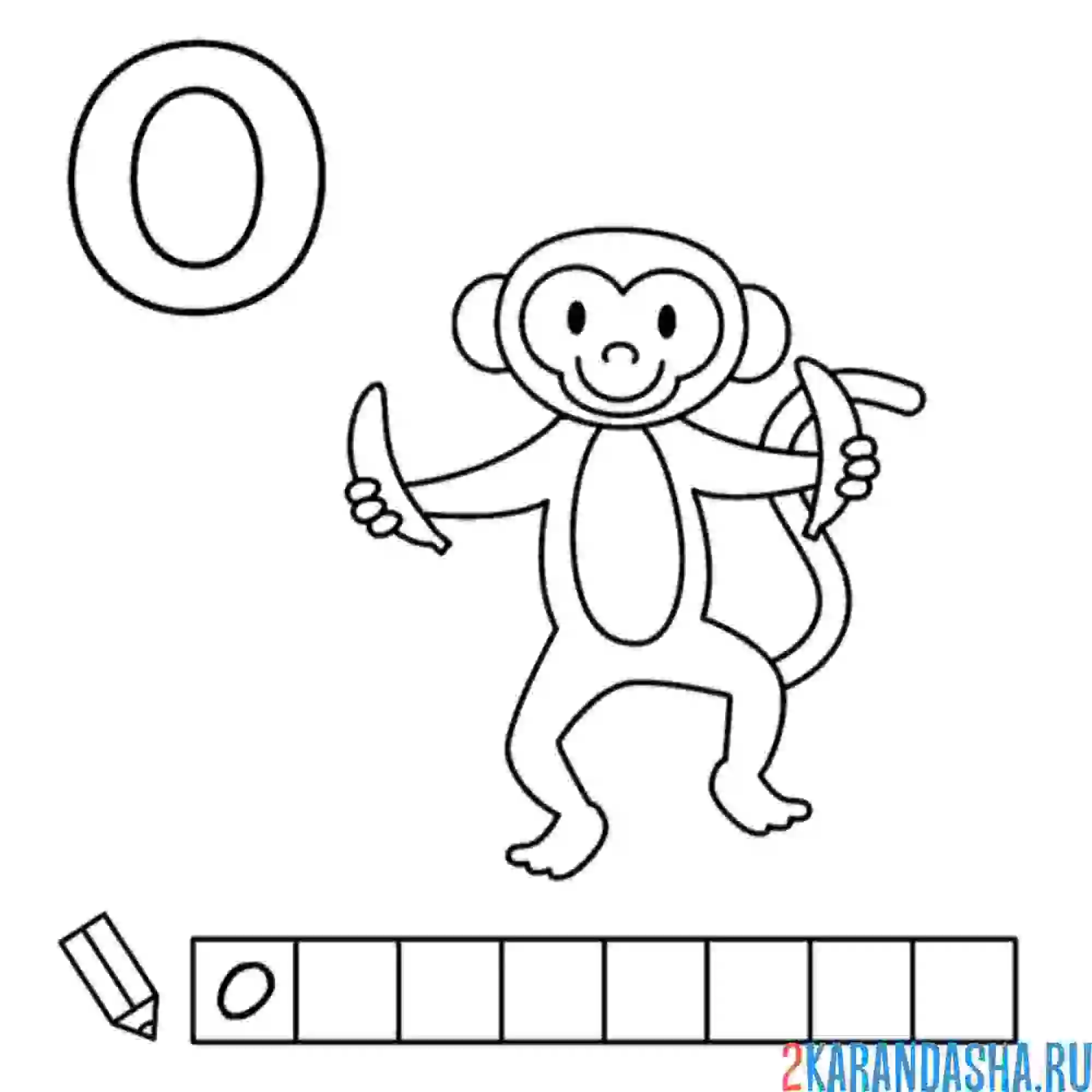 Раскраска алфавит буква о