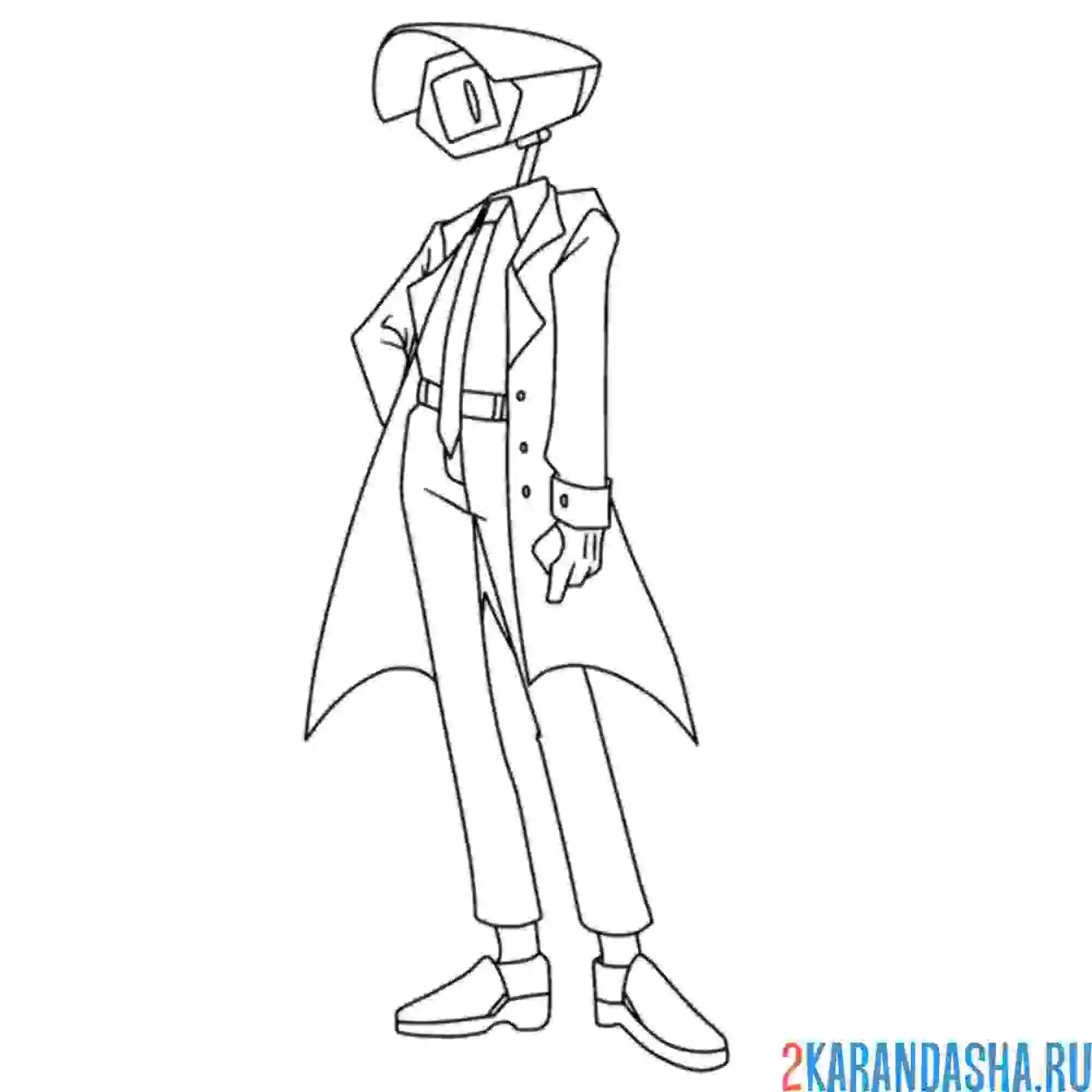 Раскраска камера-мэн из скибиди туалет