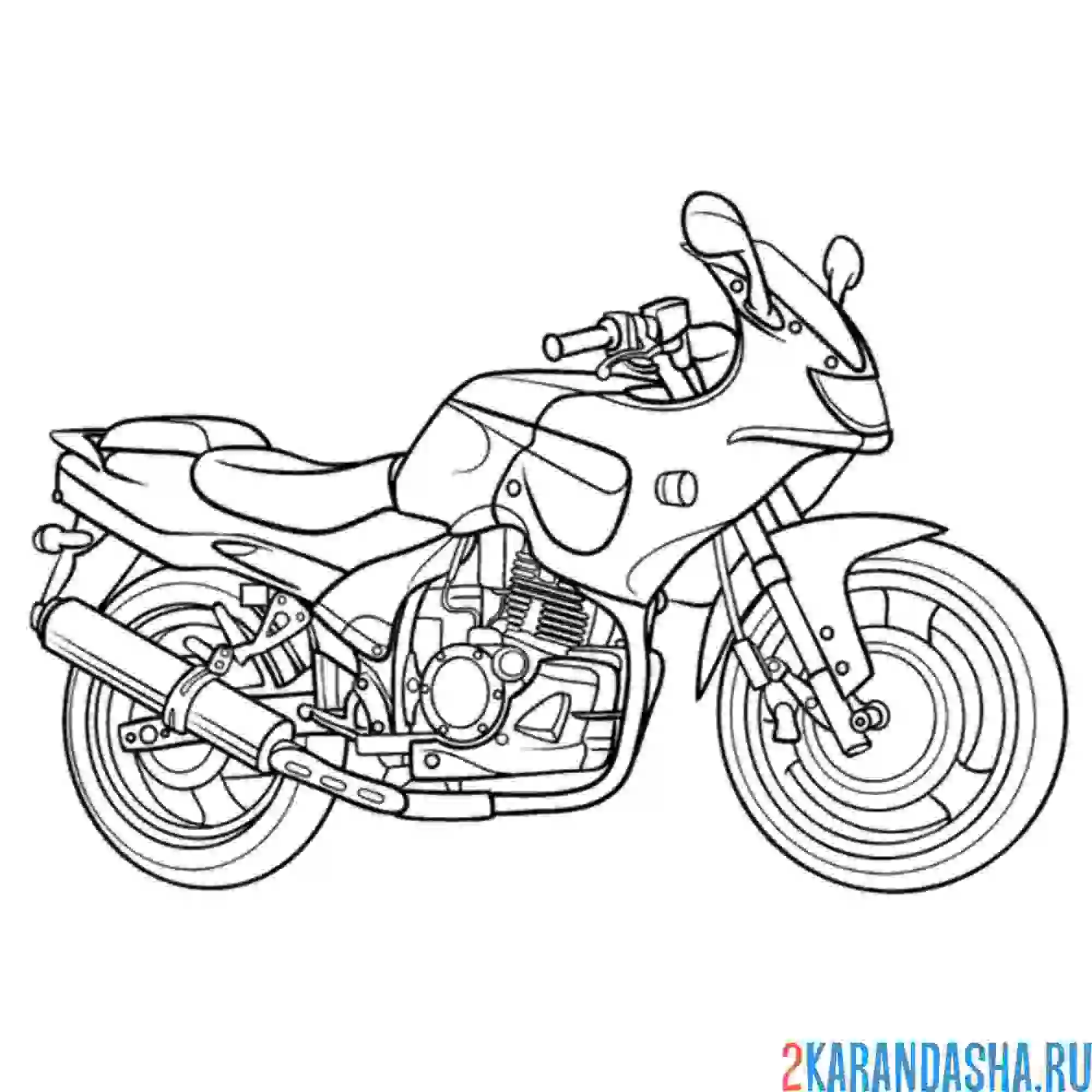 Раскраска спортак мотоцикл