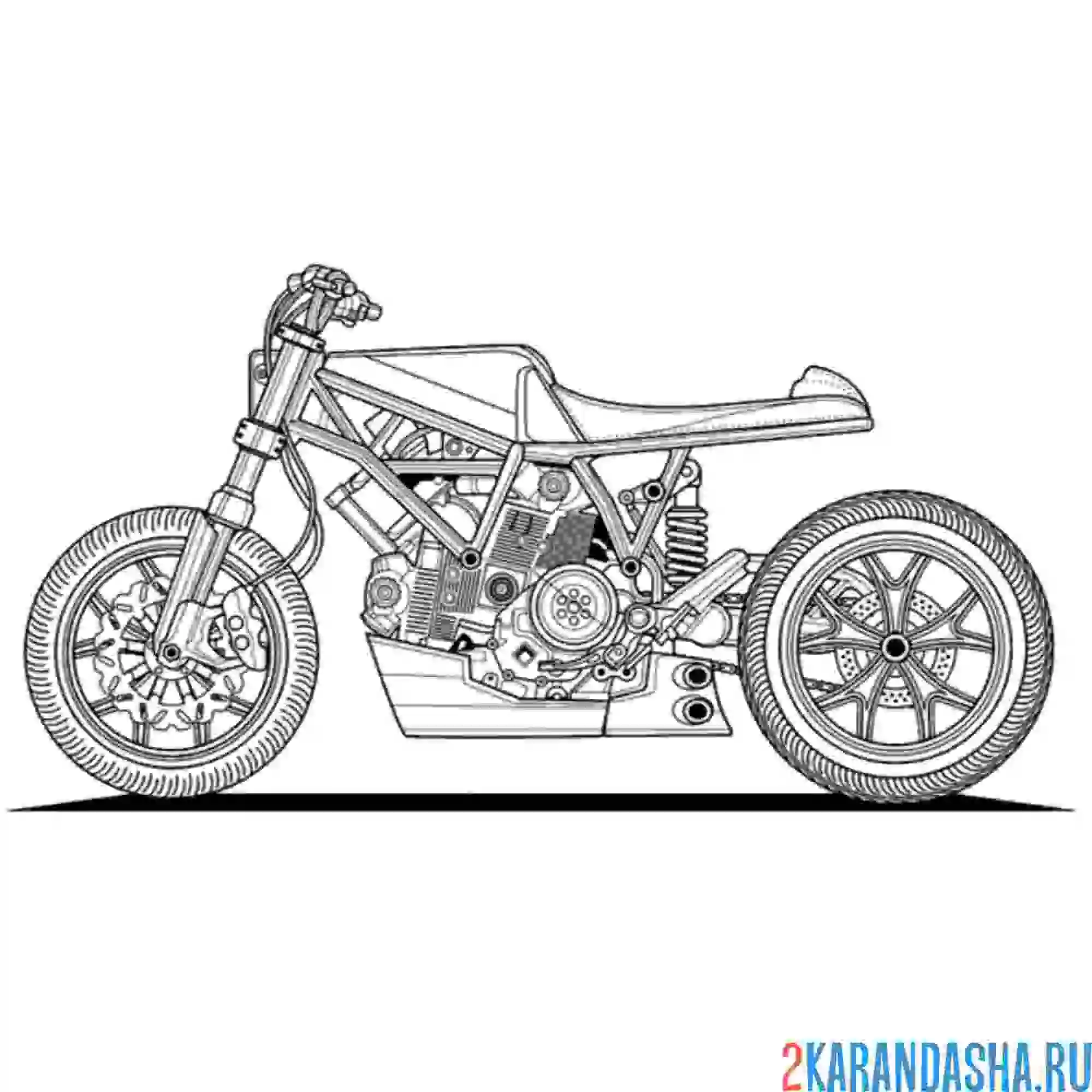 Раскраска мотоцикл крутой