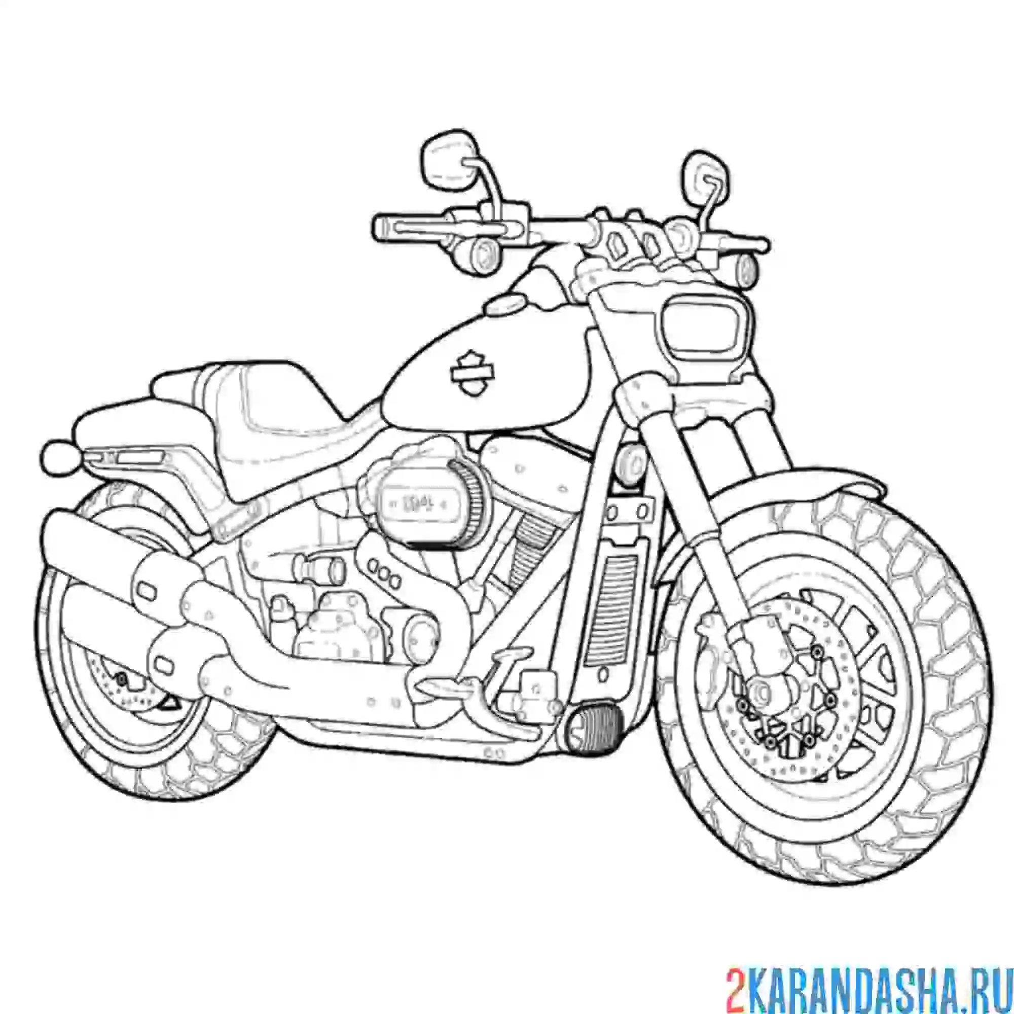 Раскраска мотоцикл байкера