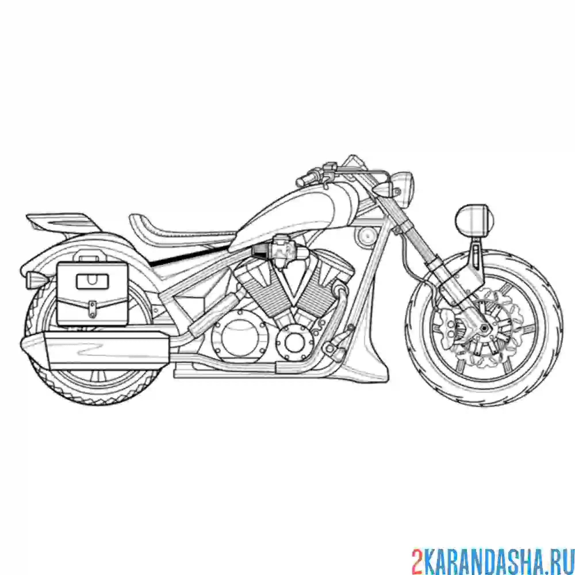 Раскраска чопер мотоцикл