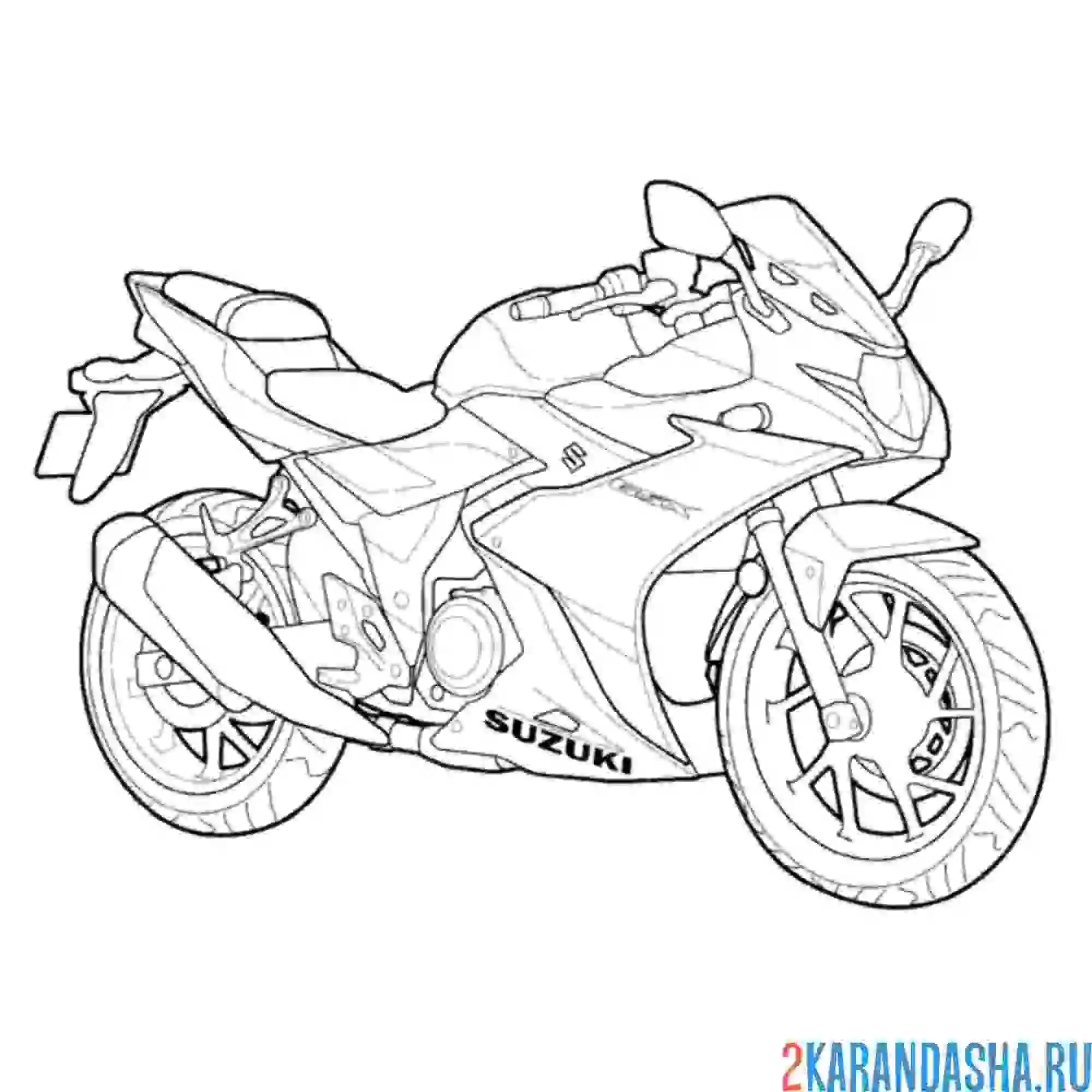 Раскраска сузуки мотоцикл