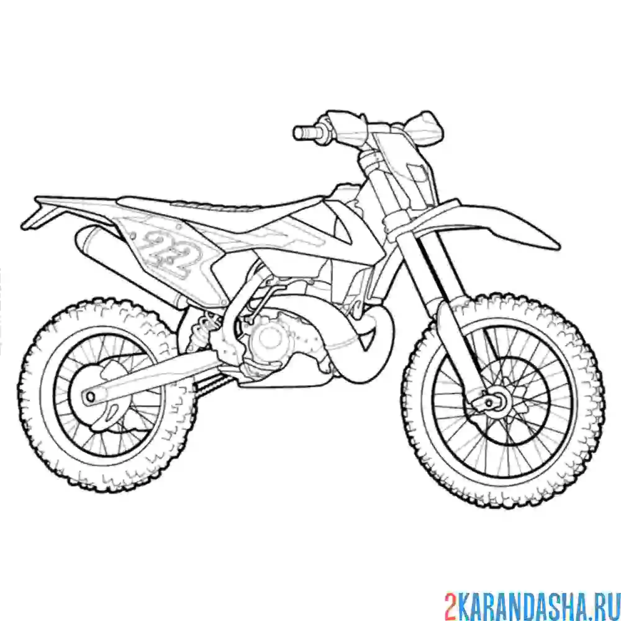 Раскраска эндуро мотоцикл