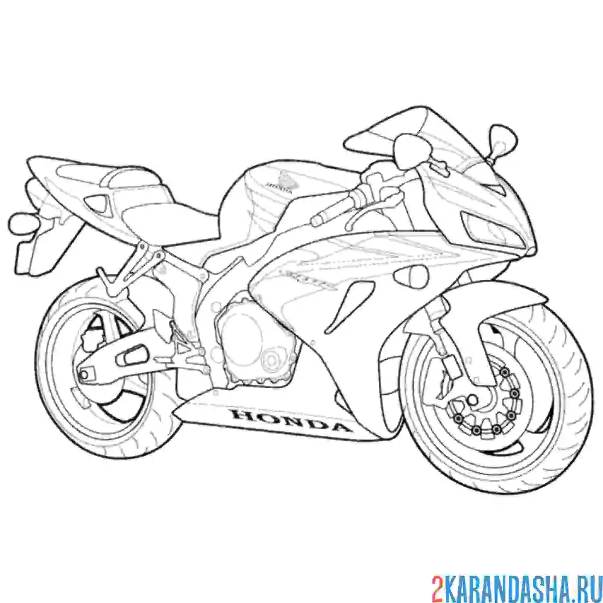 Раскраска honda мотоцикл