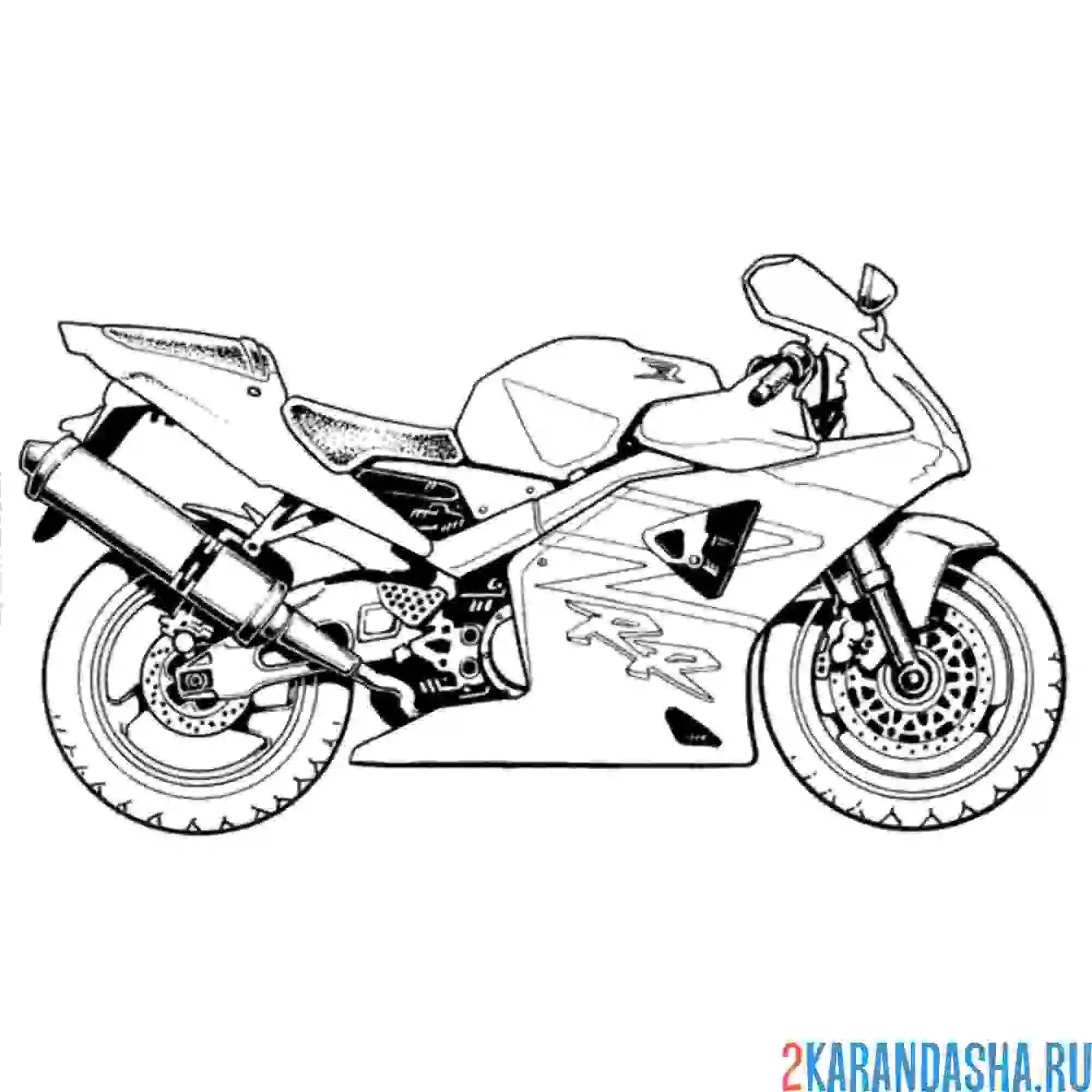 Раскраска мотоцикл honda