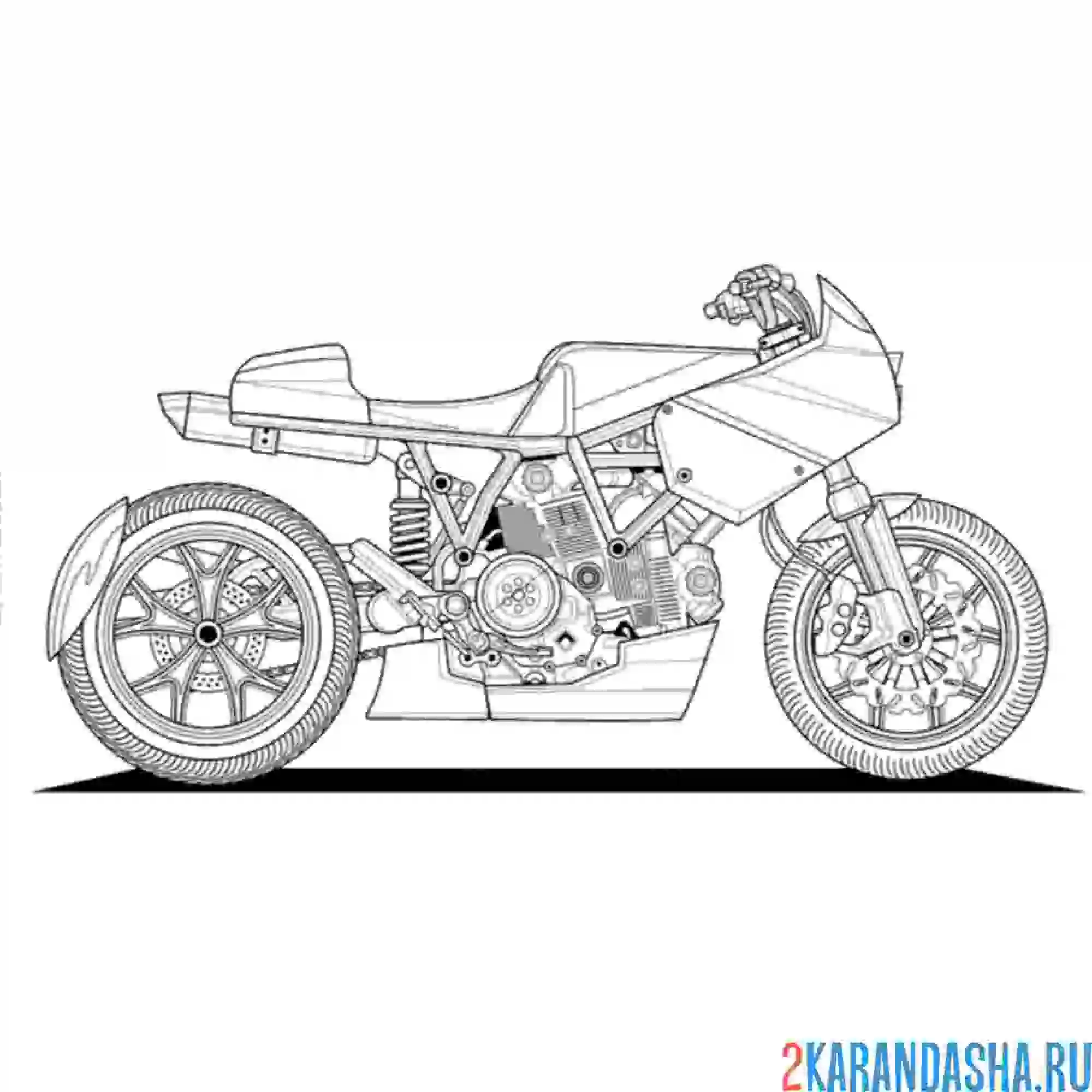 Раскраска кроссовый мотоцикл