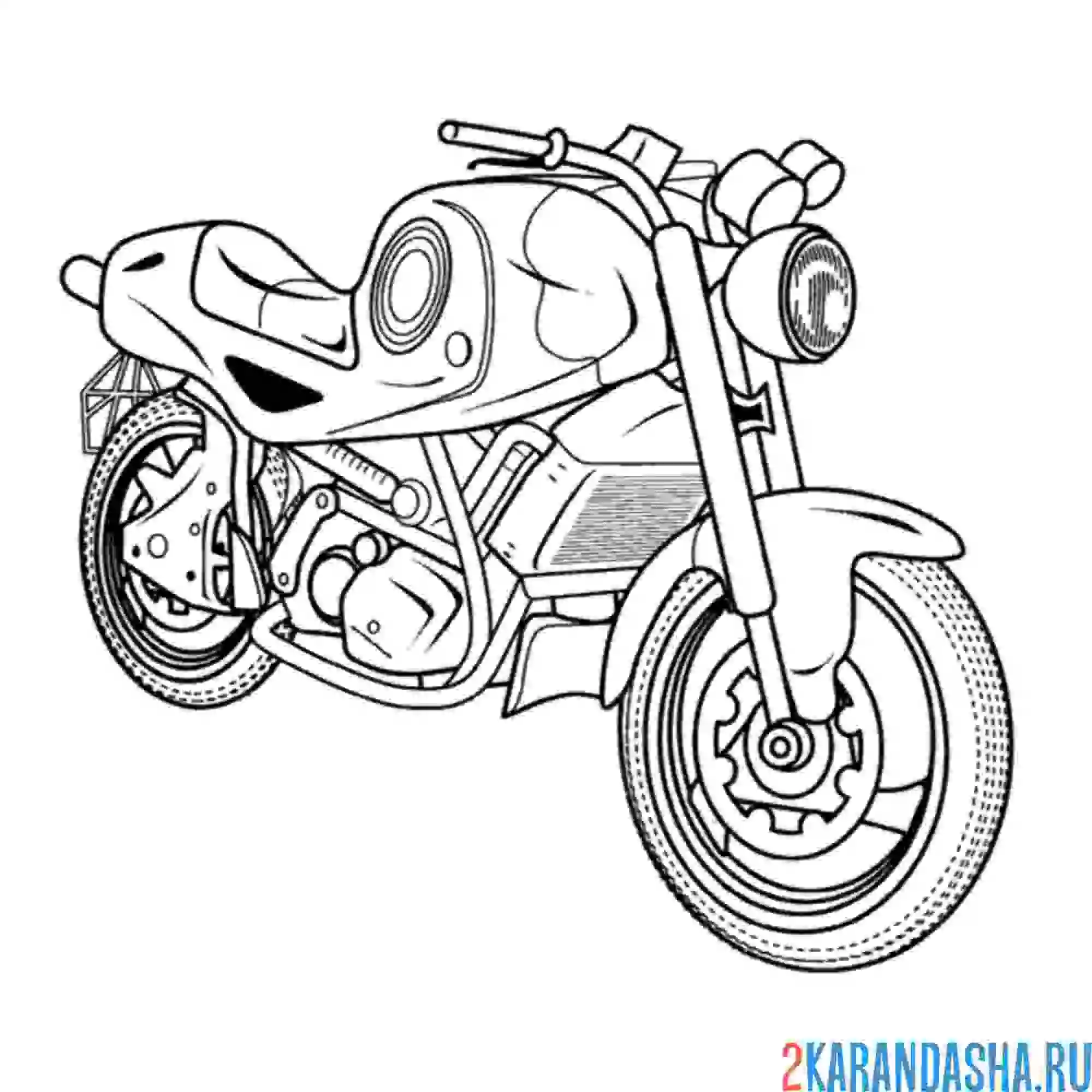 Раскраска мотоцикл для дальних путешествий