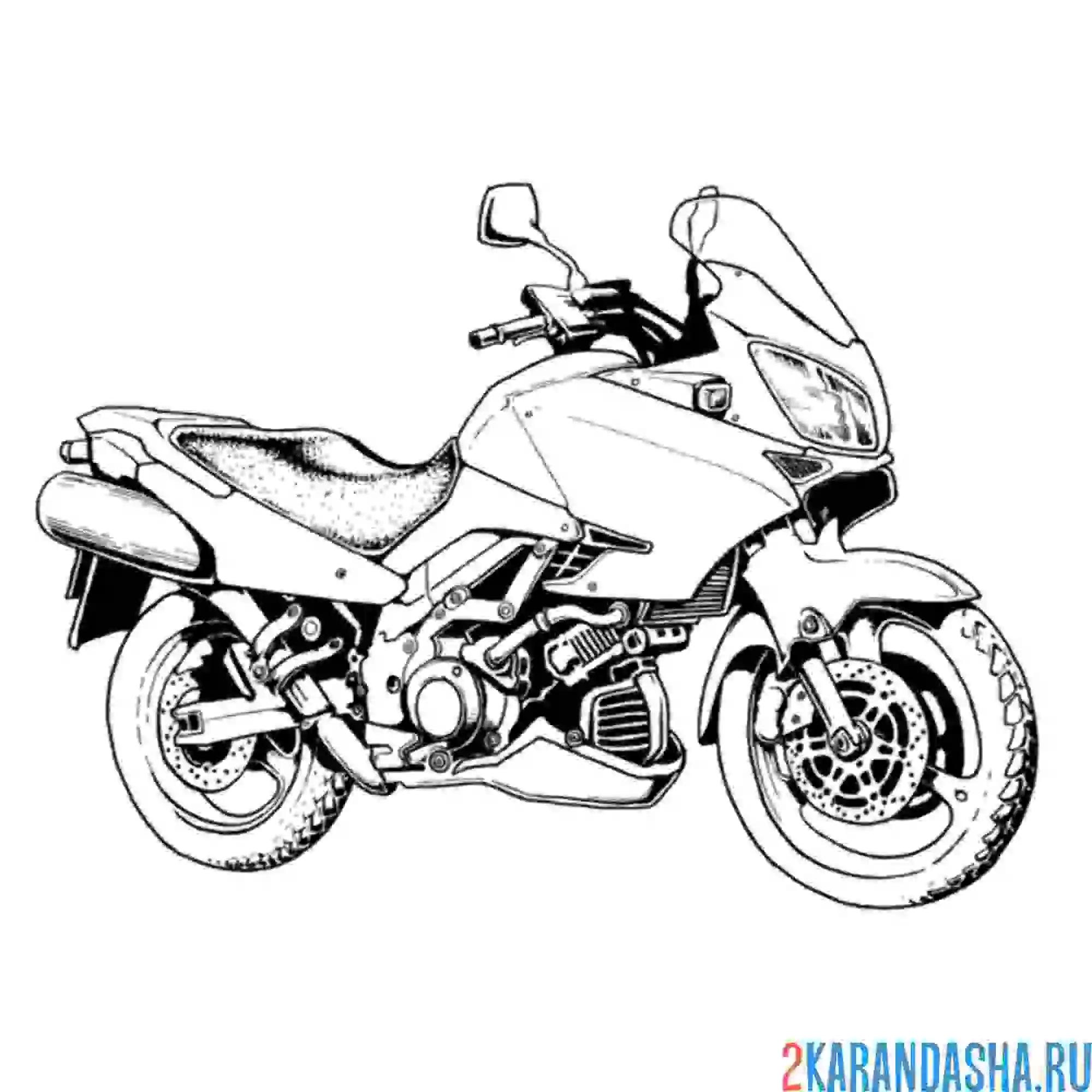 Раскраска мотоцикл для гонок