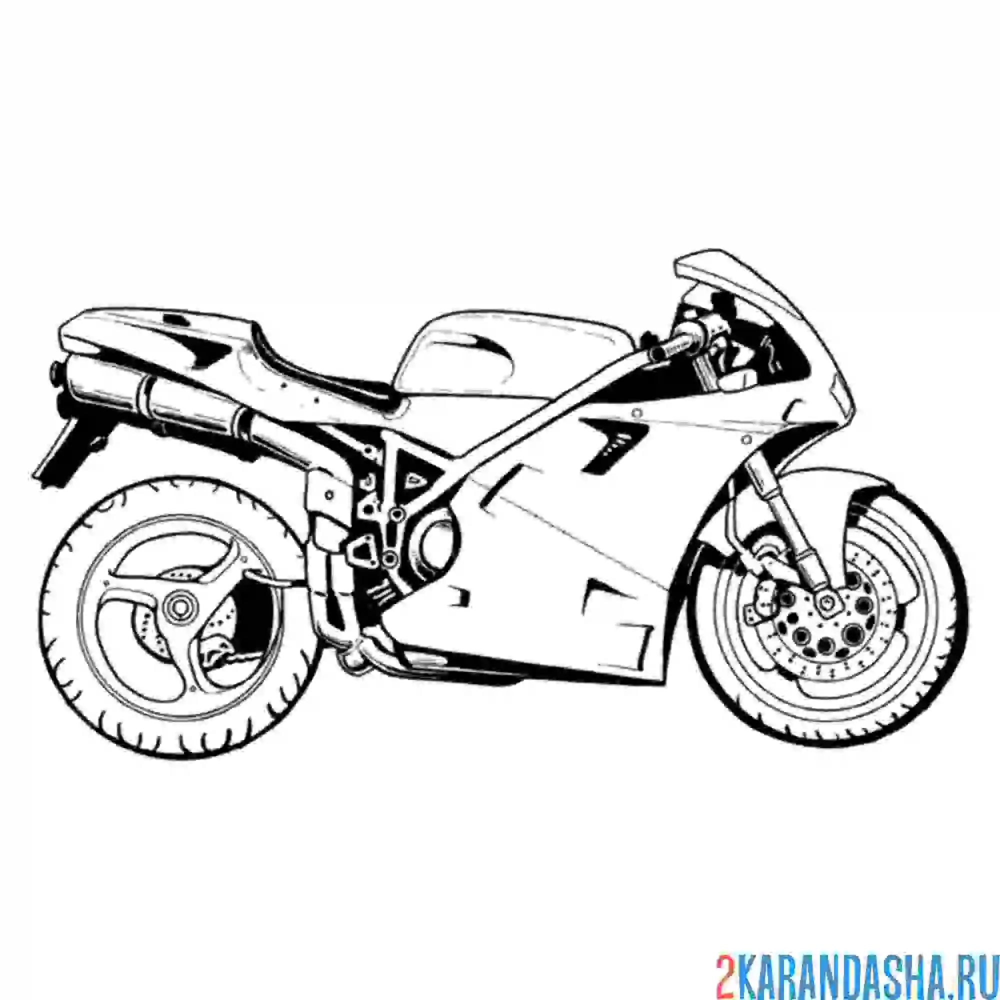 Раскраска спортивный мото