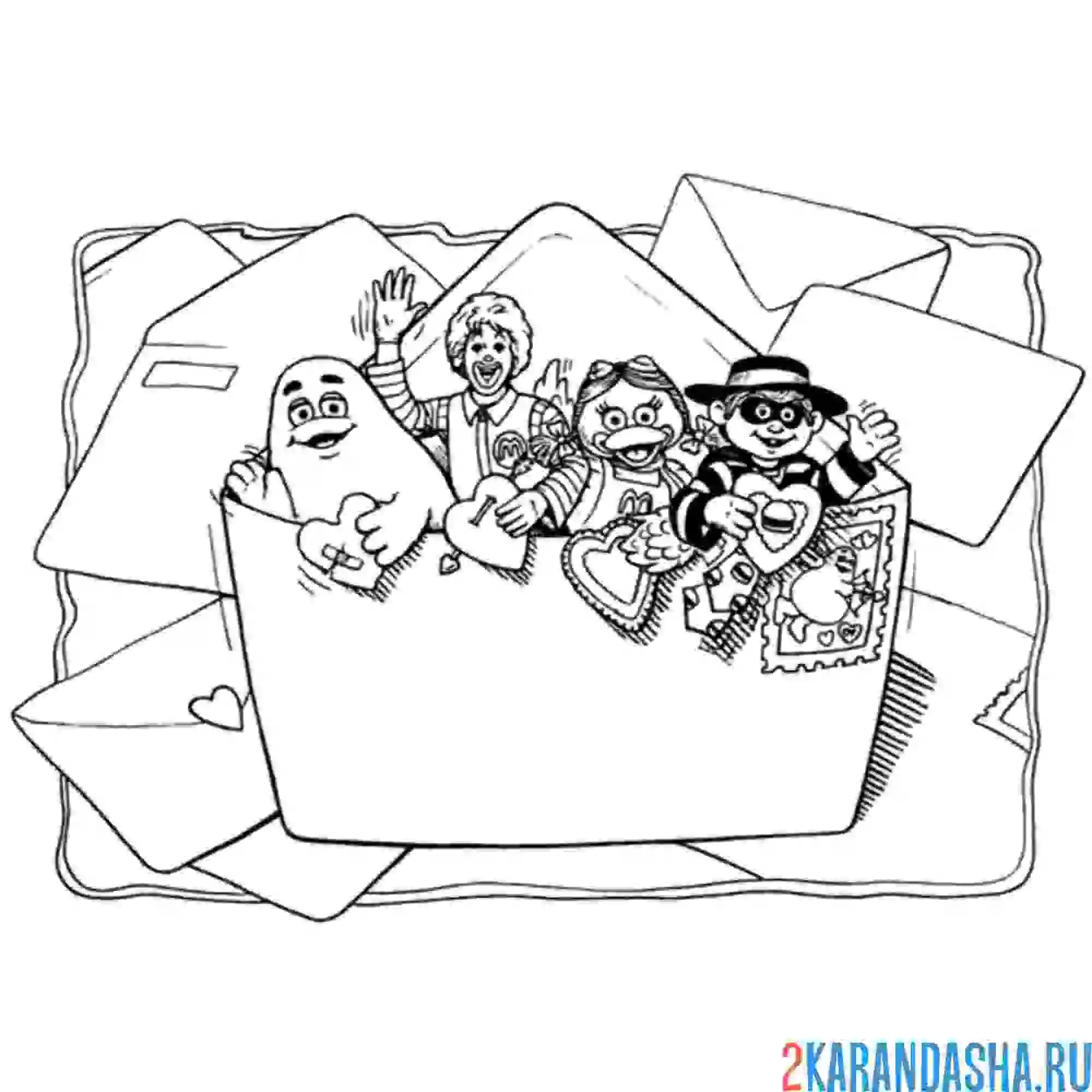 Раскраска mcdonaldland персонажи