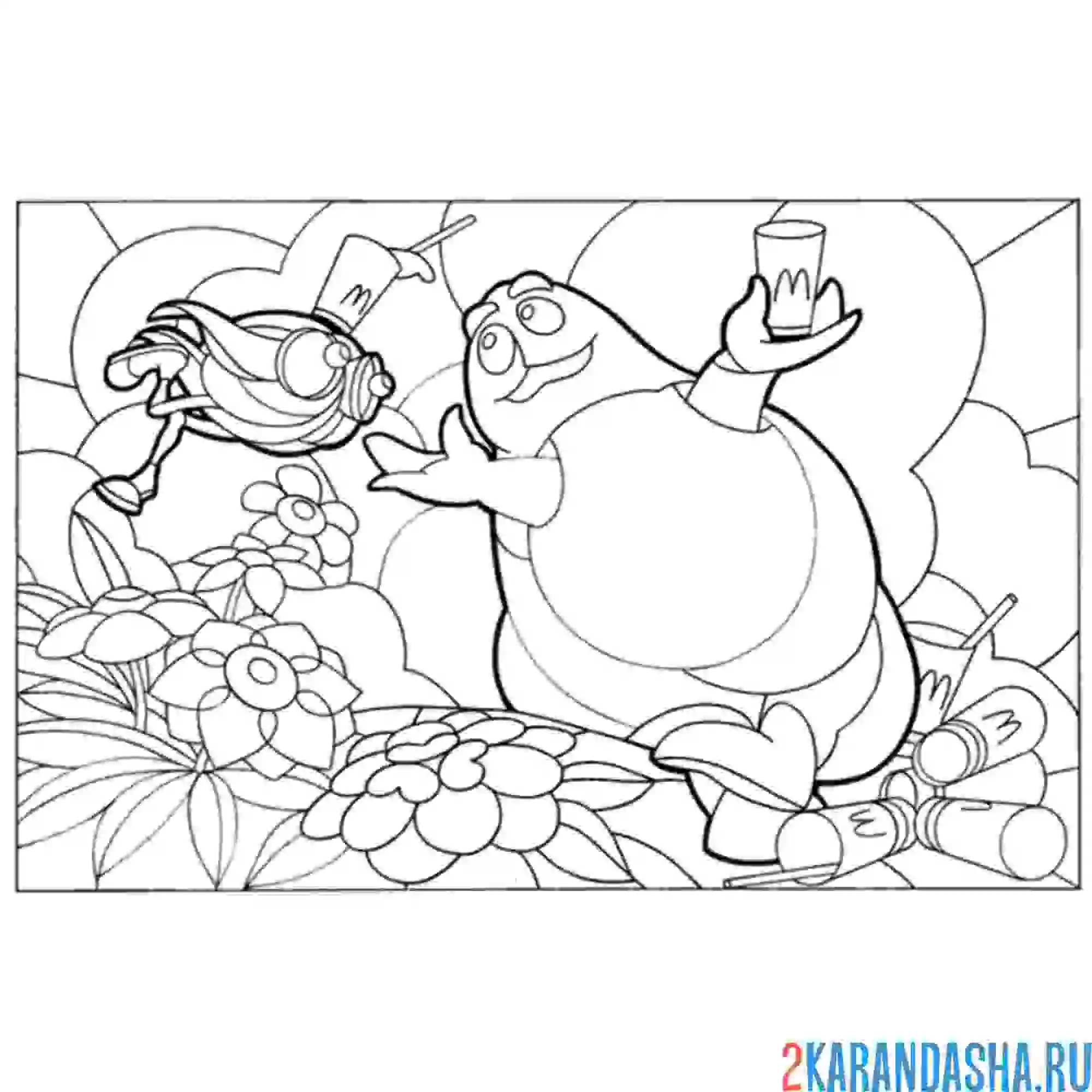 Раскраска толстенький гримаса