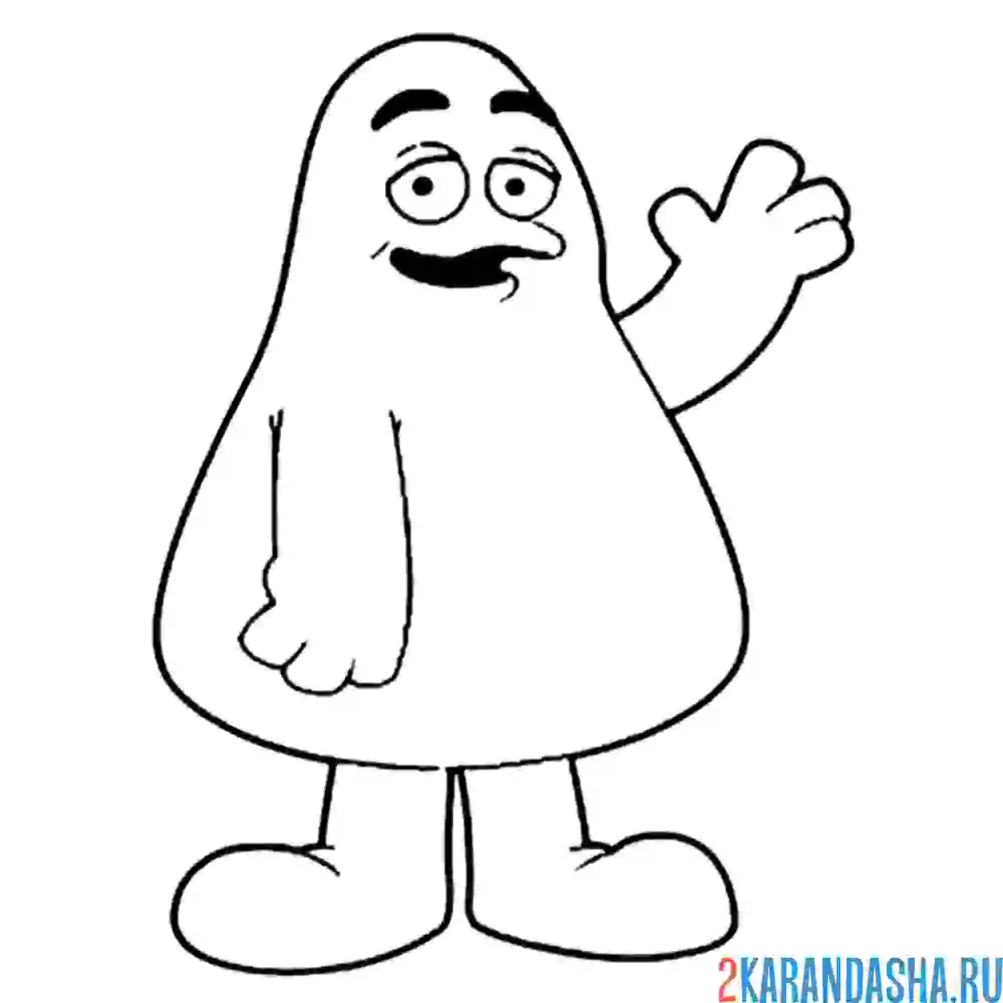 Раскраска гримаса машет