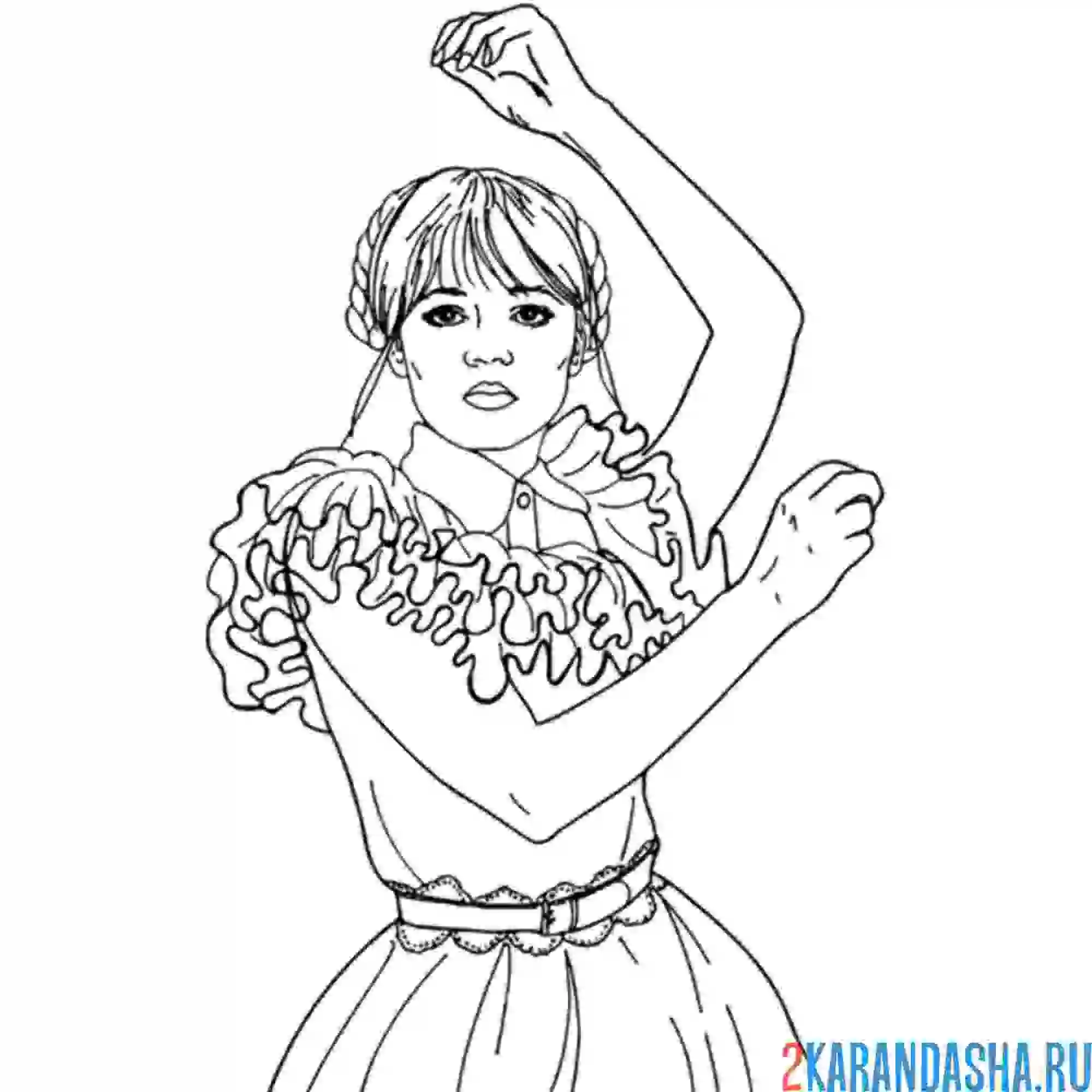 Раскраска танец венсдей