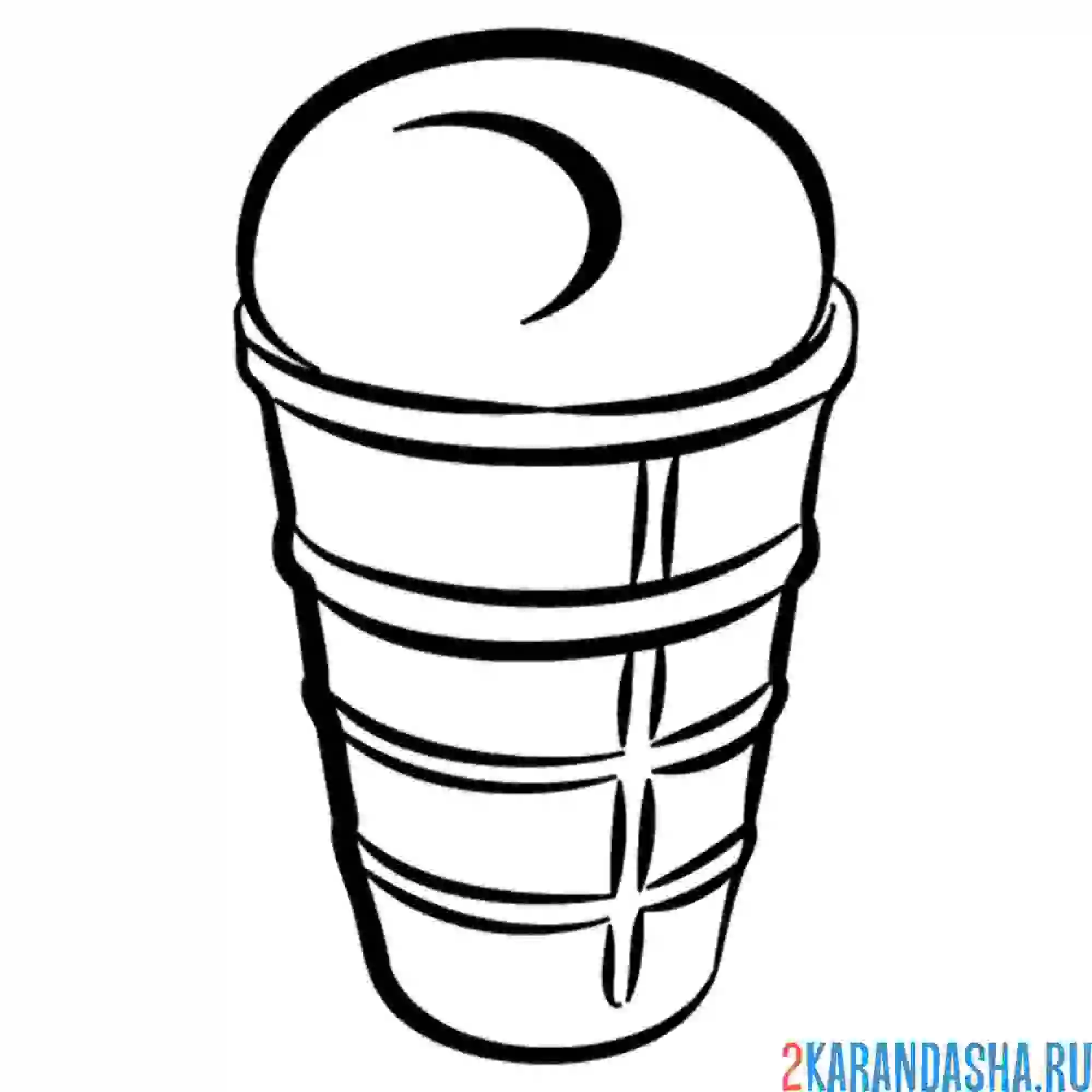 Раскраска мороженое пломбир в стаканчике