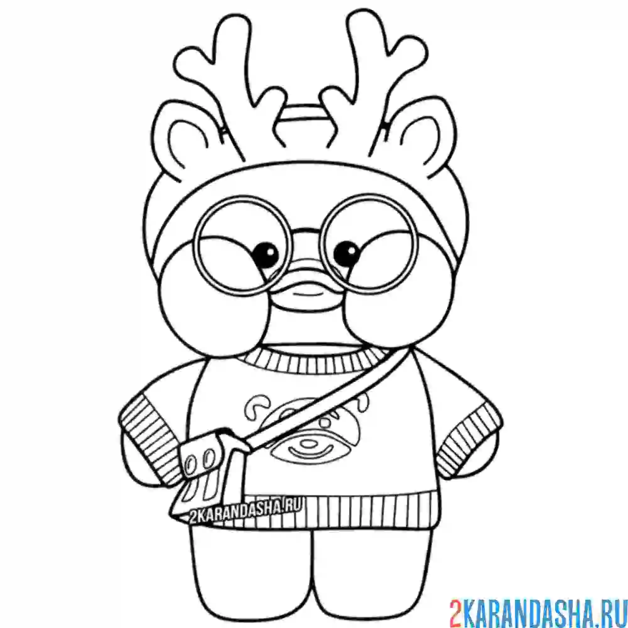 Раскраска лалафанфан с рожками