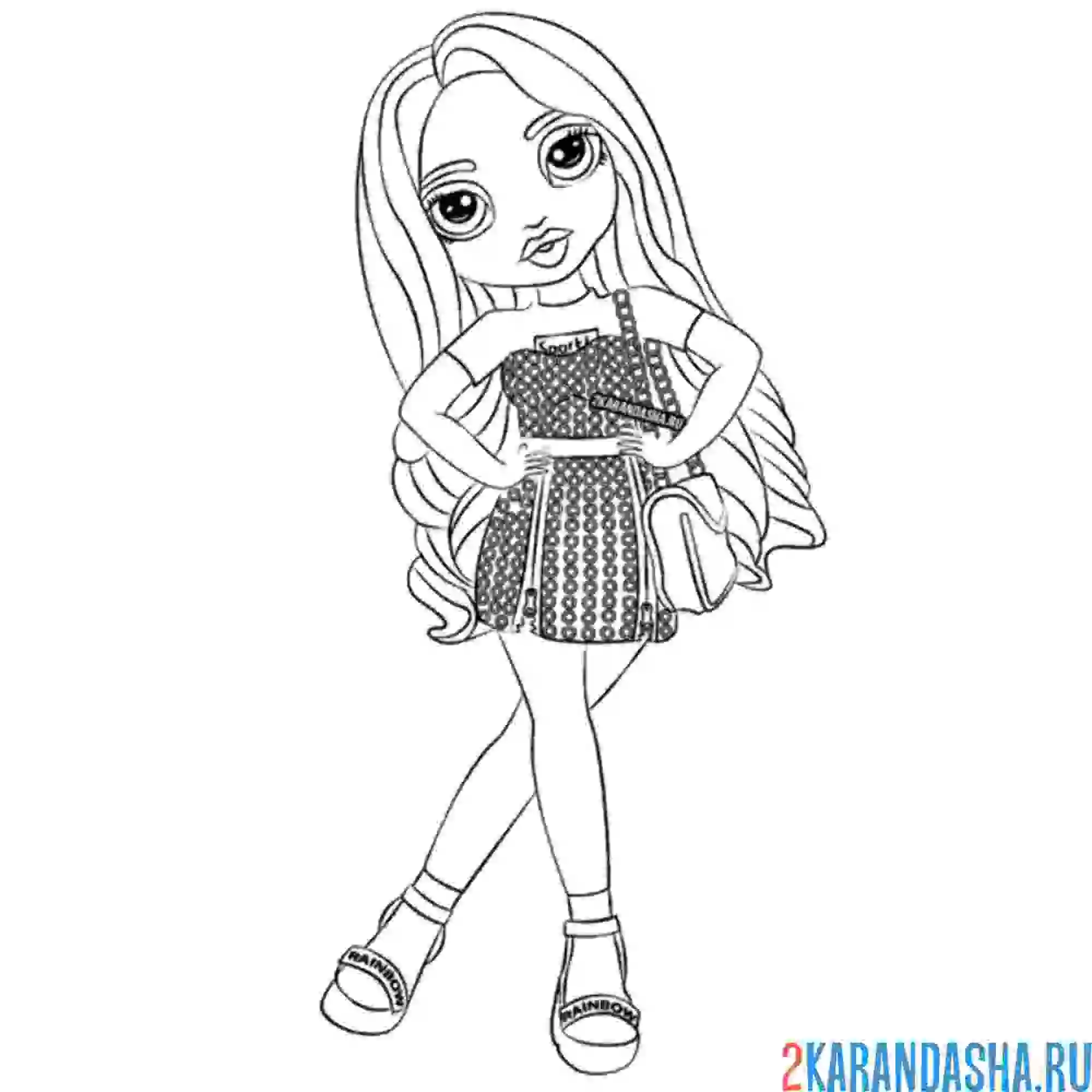 Раскраска амайя рейн рейнбоу хай (rainbow high)