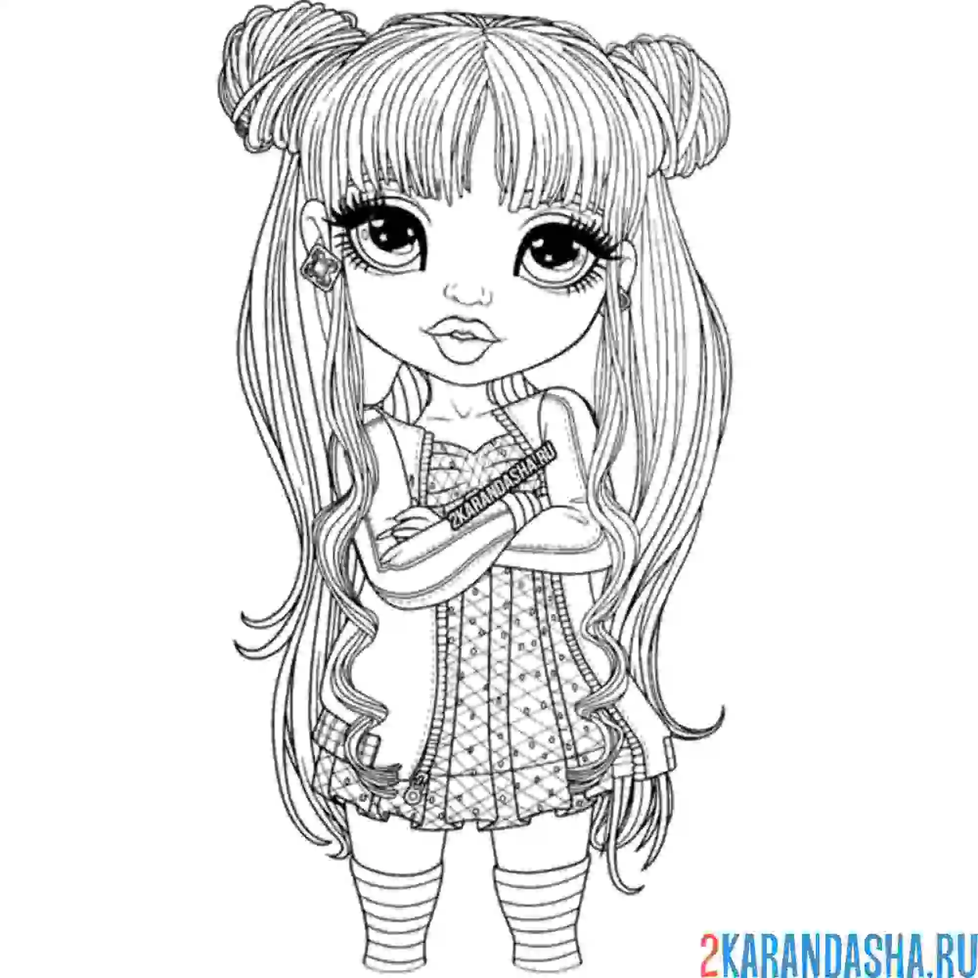 Раскраска санни мэдисон рейнбоу хай (rainbow high)