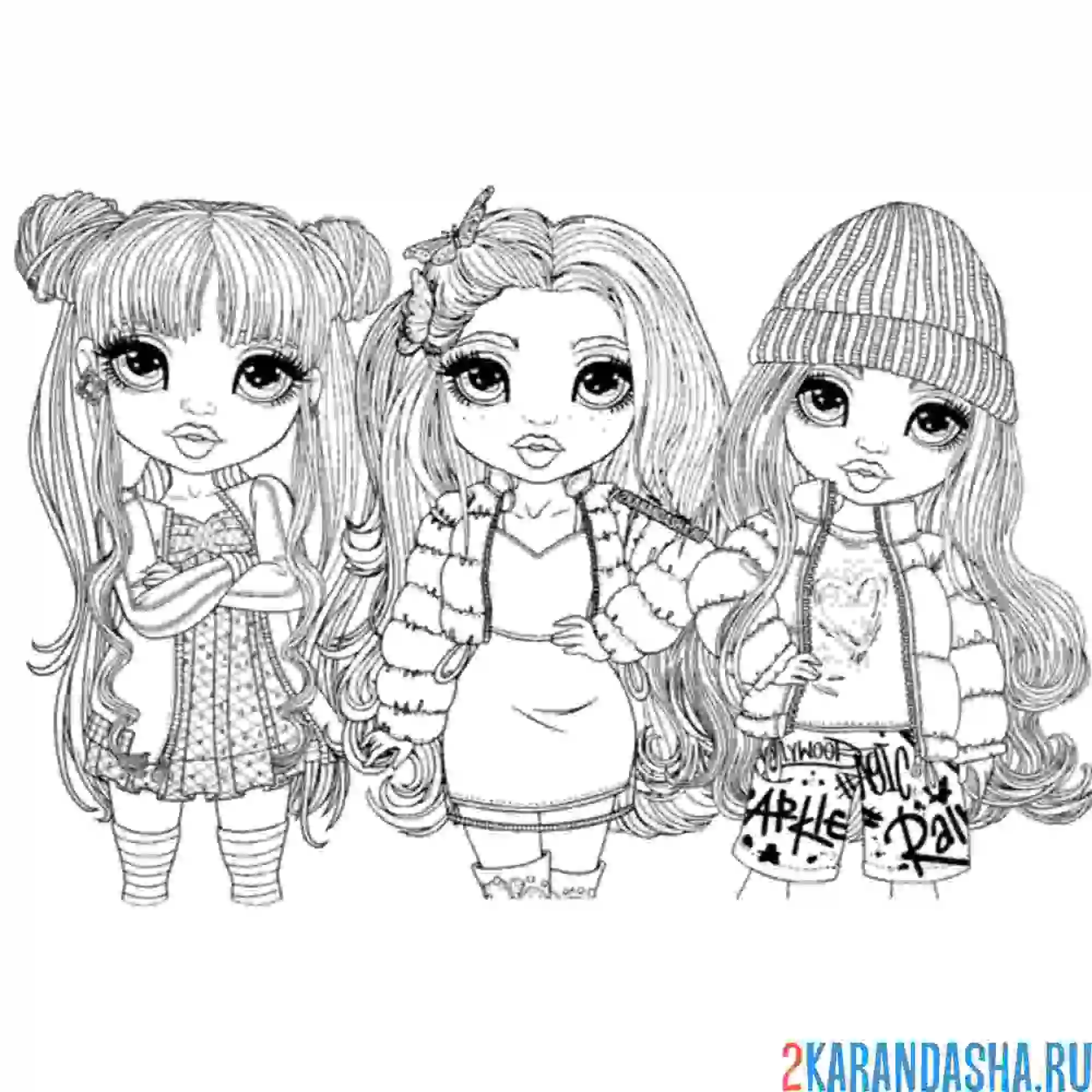 Раскраска рейнбоу хай (rainbow high)