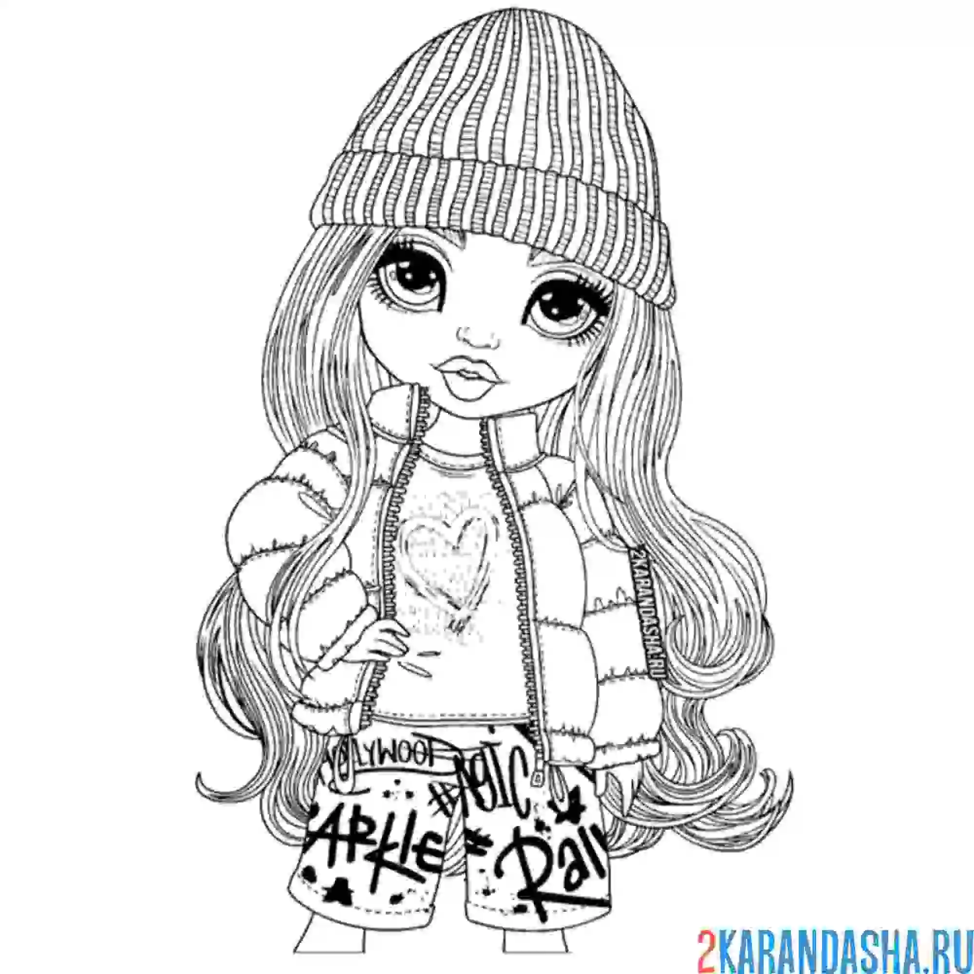 Раскраска джейд хантер рейнбоу хай (rainbow high)