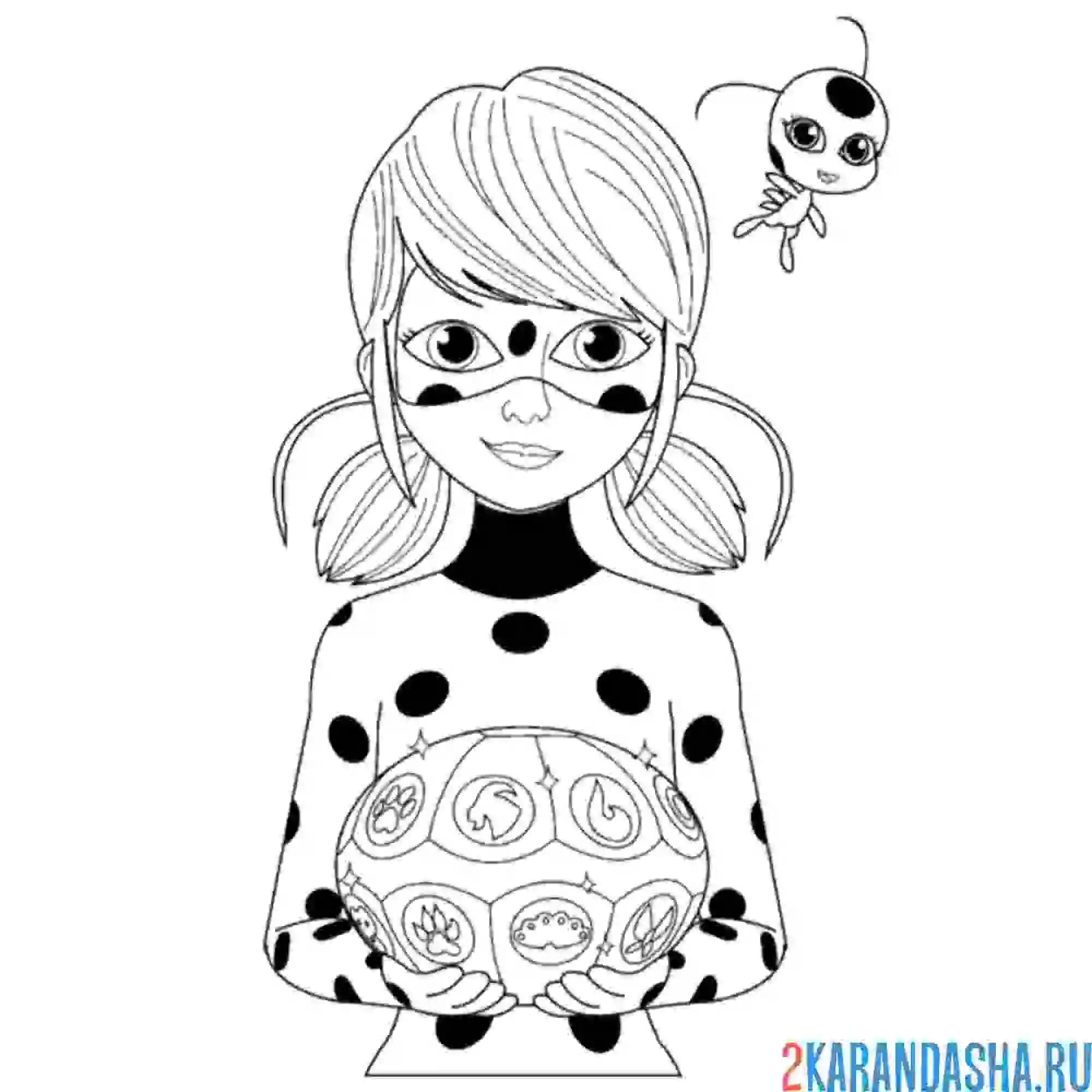 Раскраска в маске леди баг