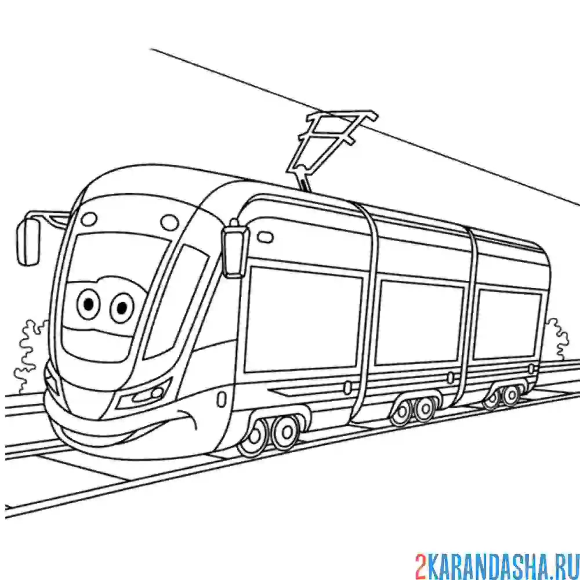 Раскраска электропоезд электричка