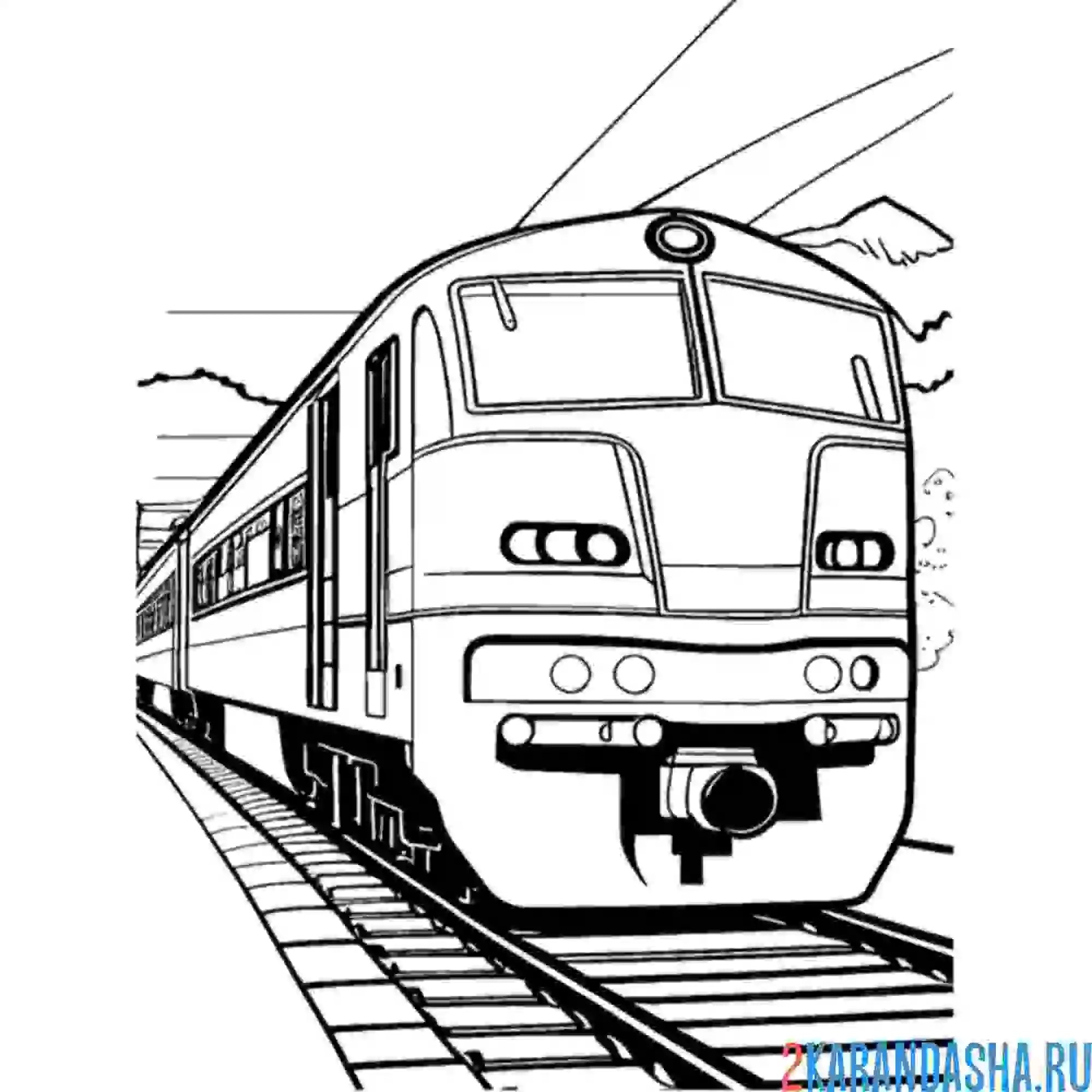 Раскраска электричка локомотив