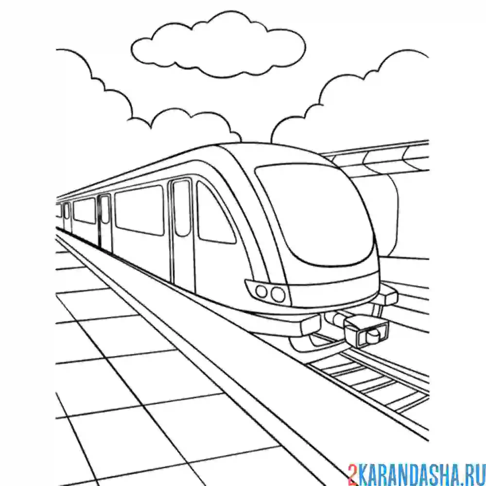 Раскраска скоростная электричка