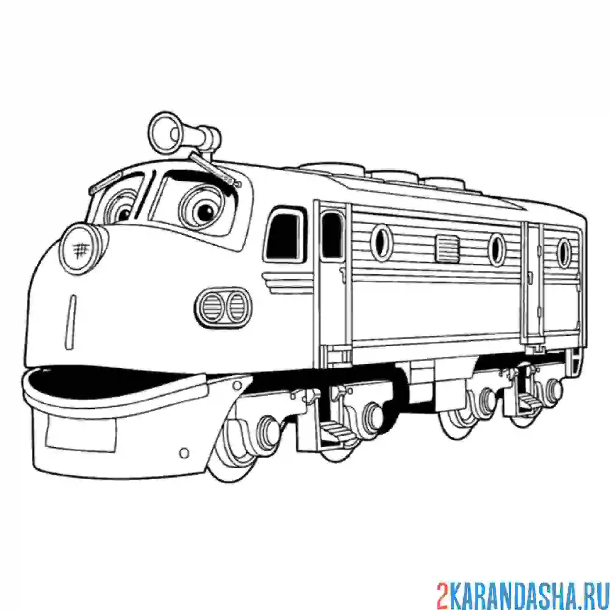 Раскраска говорящий локомотив