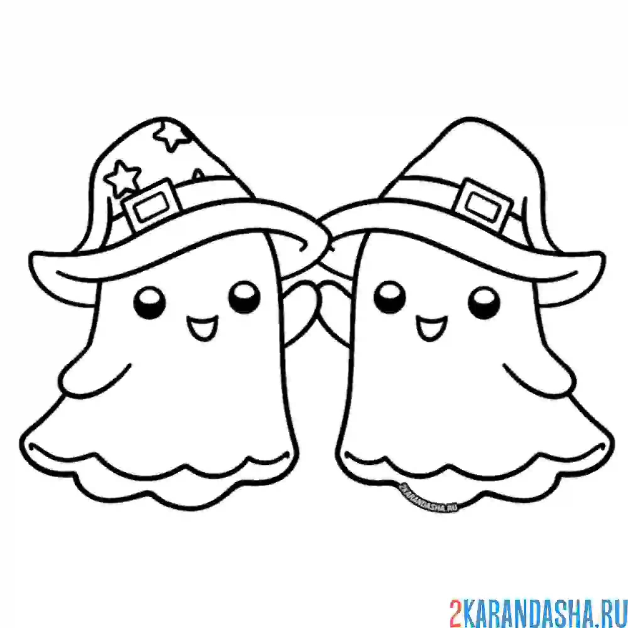 Раскраска хэллоуин два приведевния