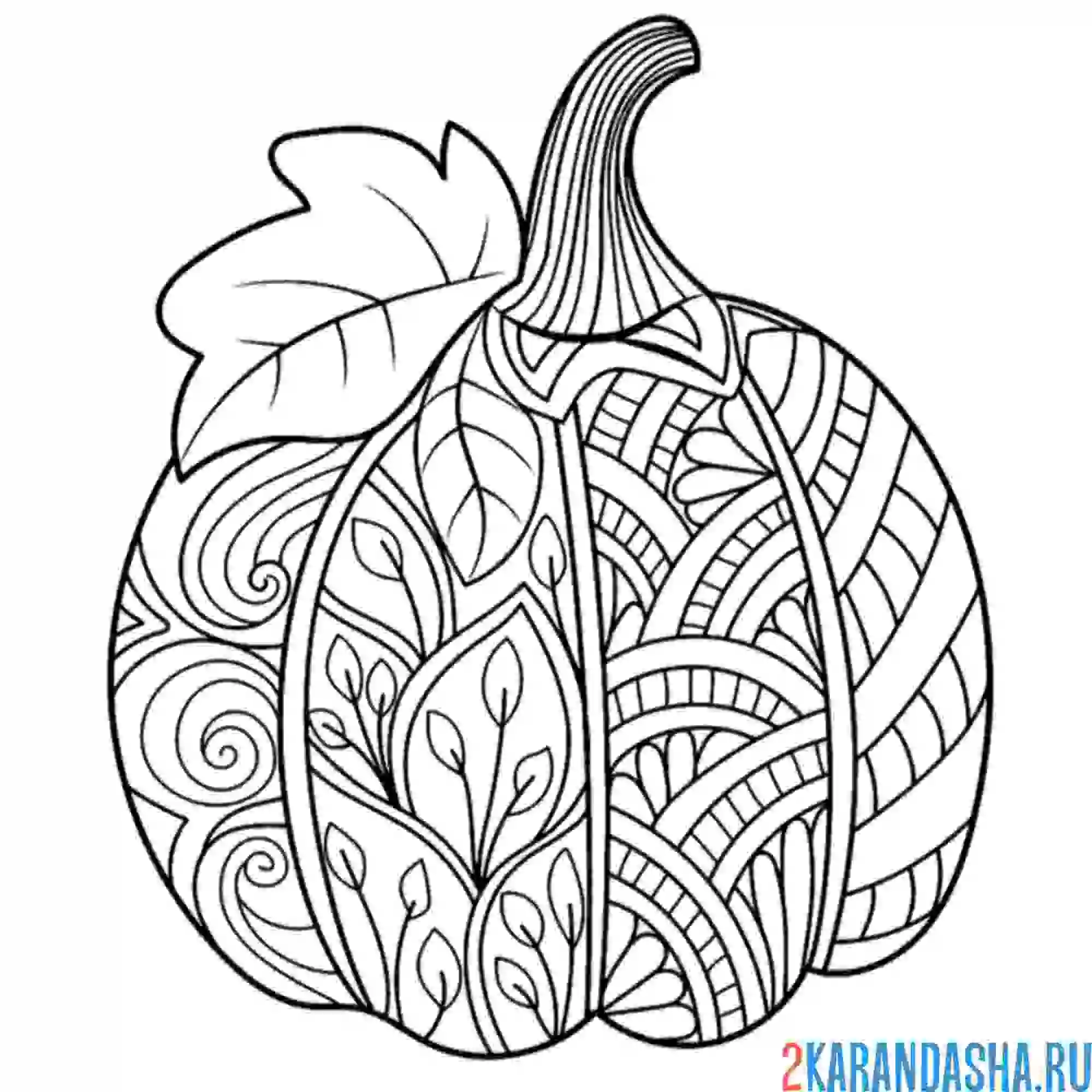Раскраска тыква антистресс
