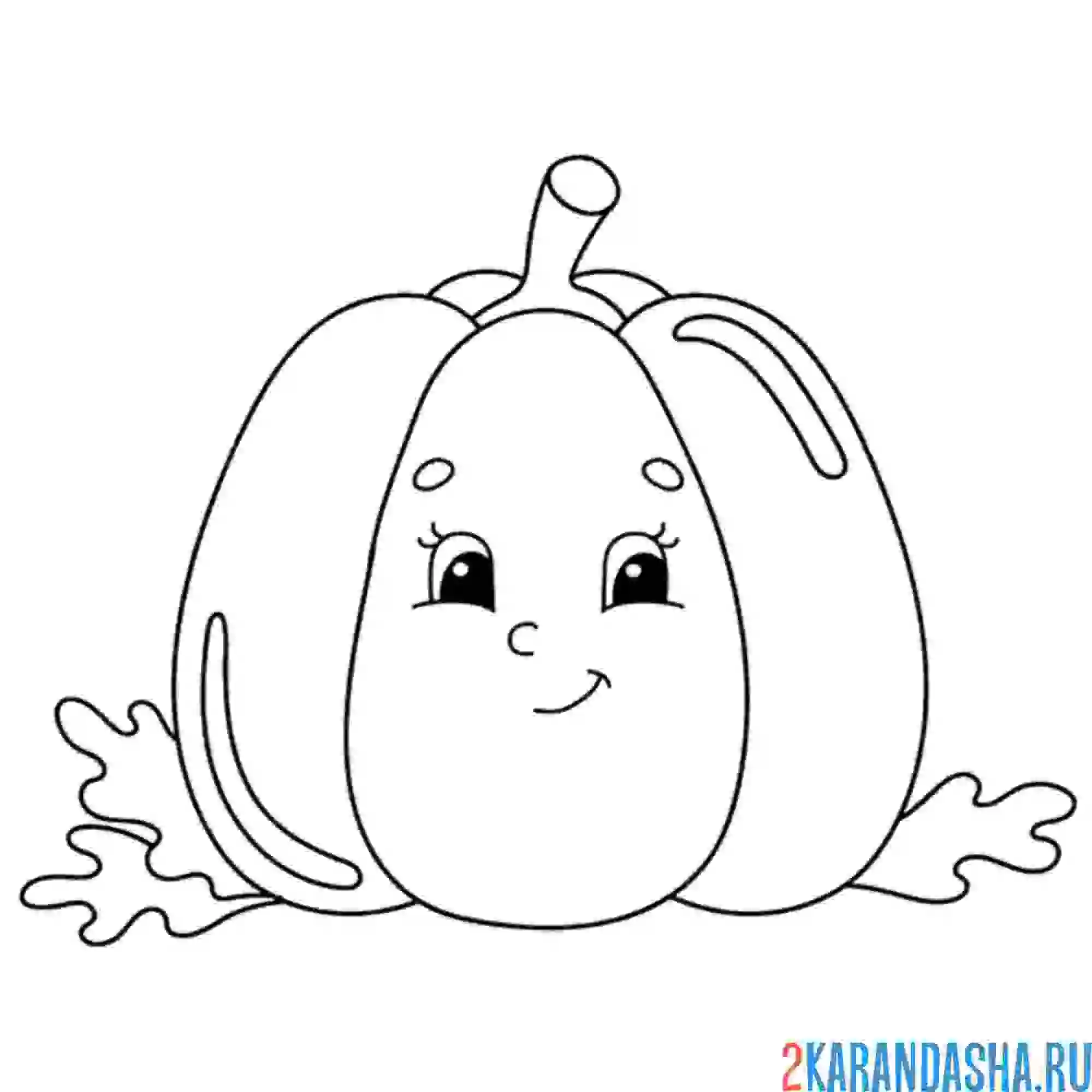 Раскраска тыква с глазками каваи