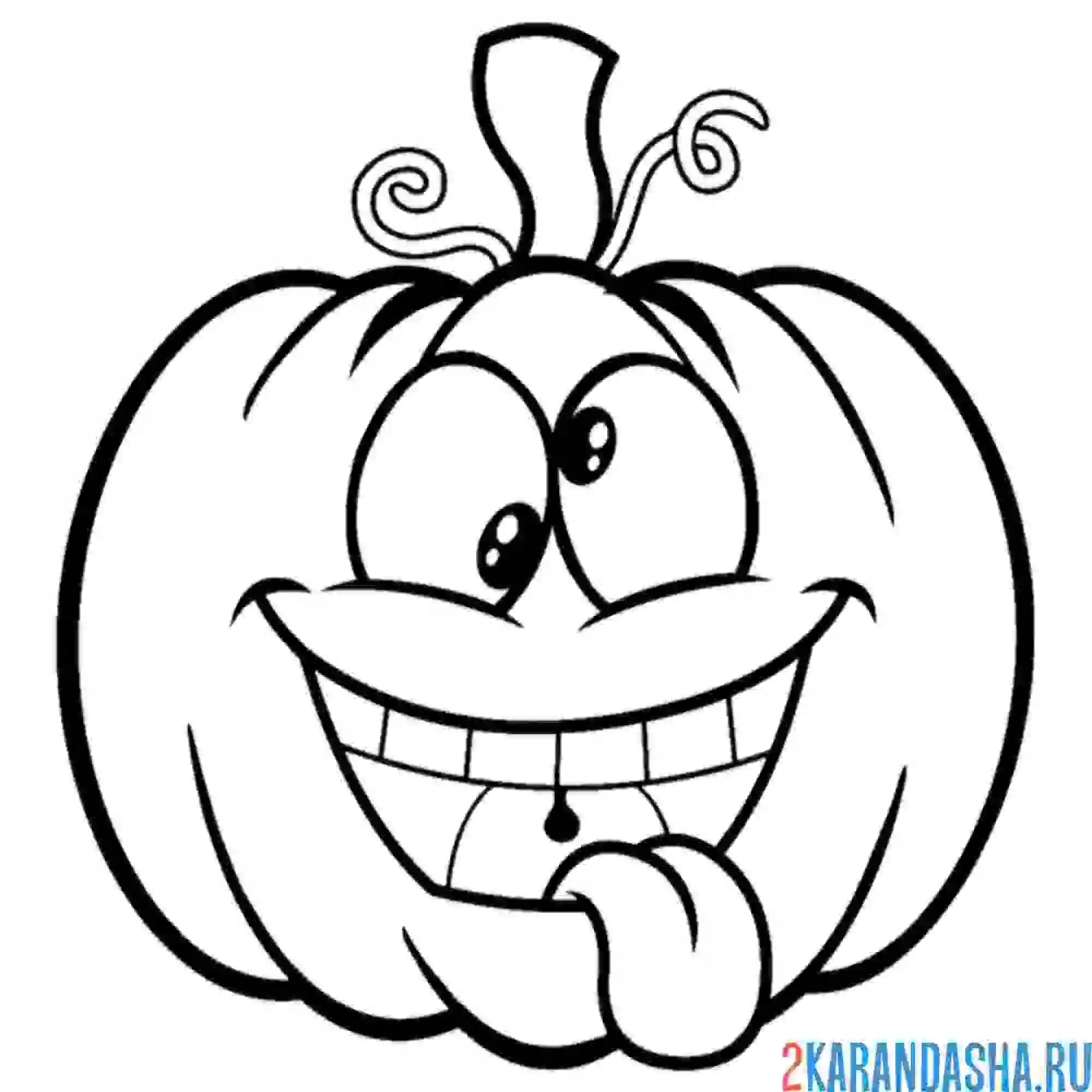 Раскраска тыква в шоке